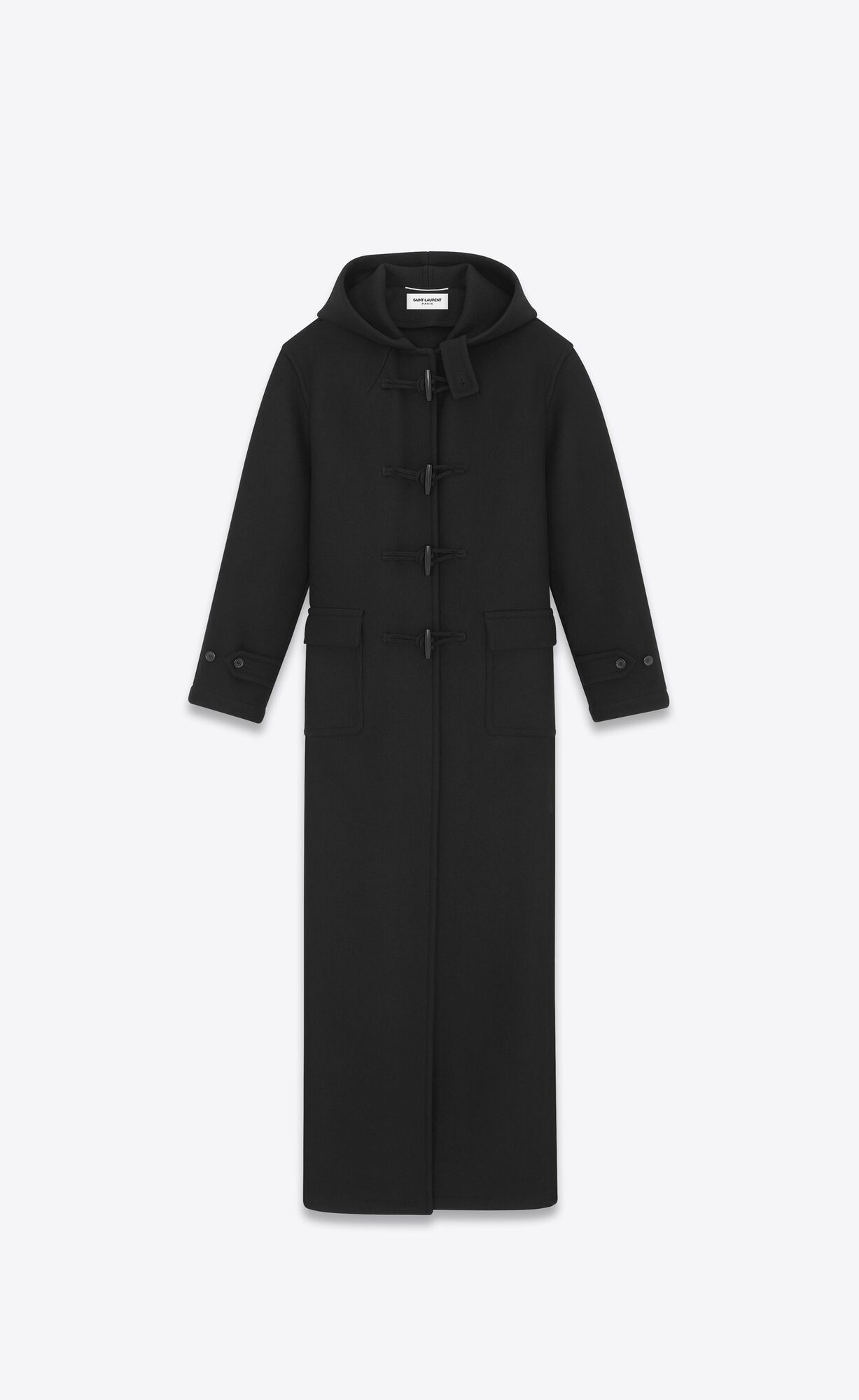 Saint Laurent Paris o1bcso1str1124 Long Coat in Black Size US XL / EU 56 / 4 - 1 Thumbnail