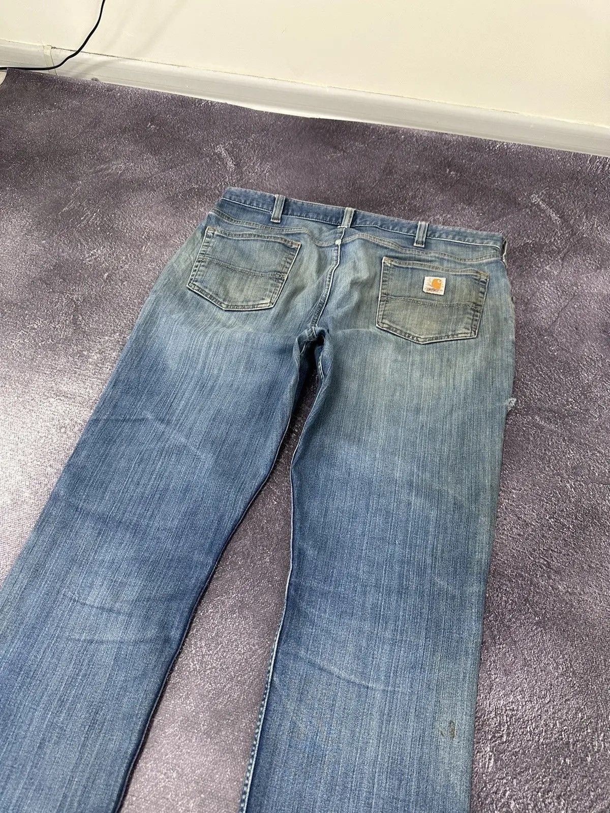 Carhartt × Vintage Vintage Carhartt Relaxed Fit Denim Faded Blue Work Jeans Size US 38 / EU 54 - 4 Thumbnail