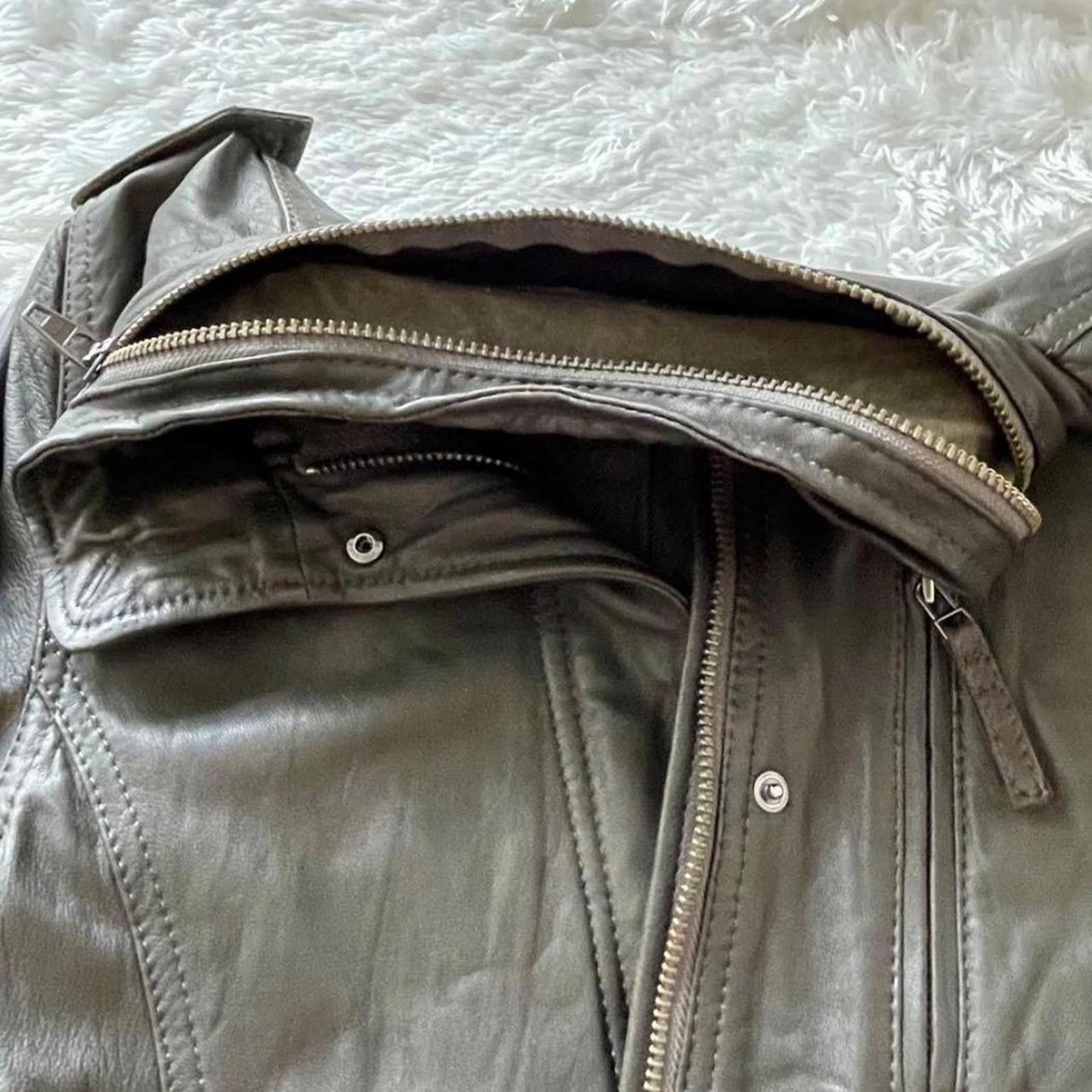 Other Real sheep leather stand collar vintage moto jacket Size XS / US 0-2 / IT 36-38 - 7 Thumbnail