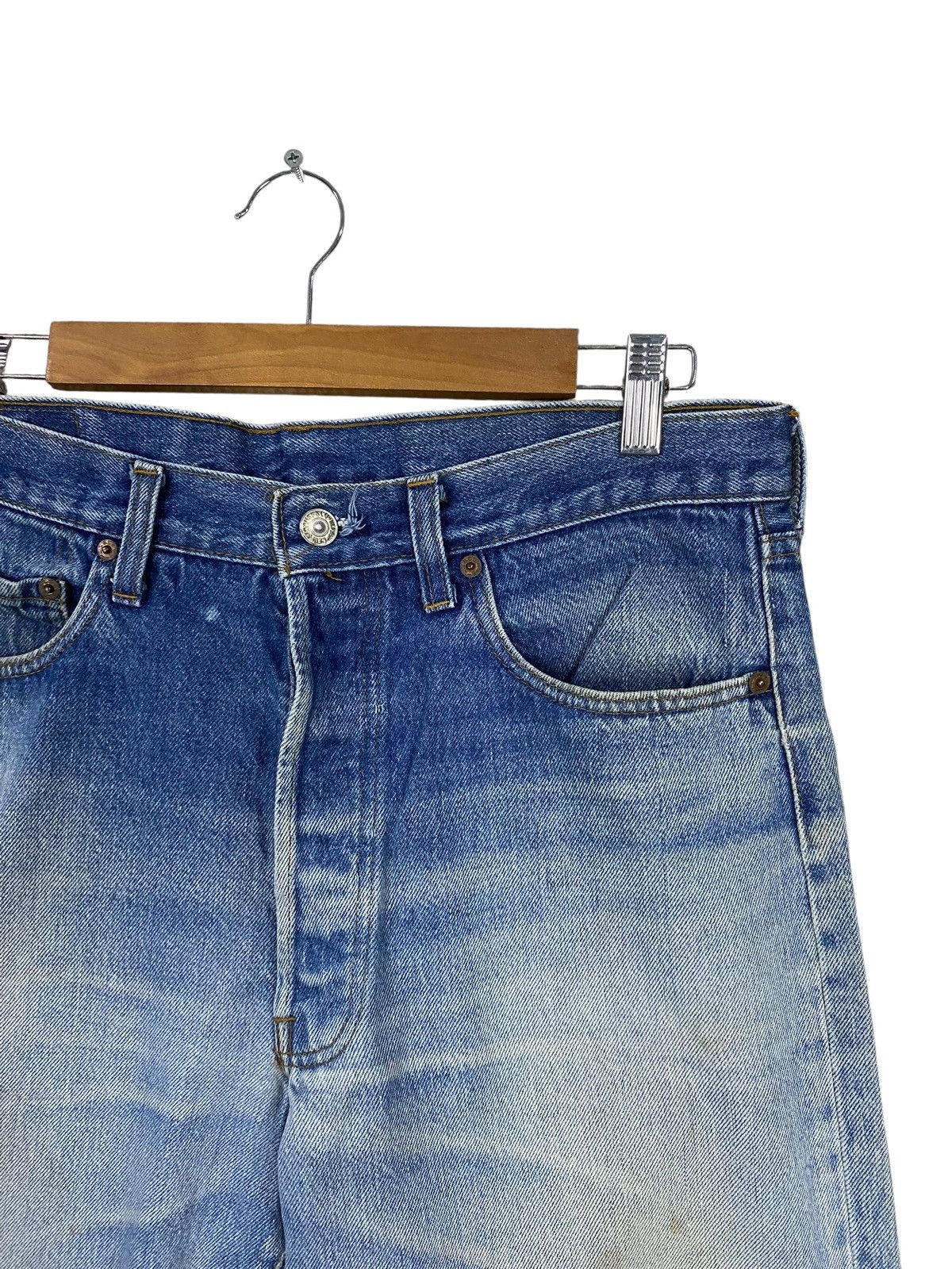 Levi's Vintage 70s 1501-0117 single R denim W35 distressed Size US 35 - 4 Thumbnail