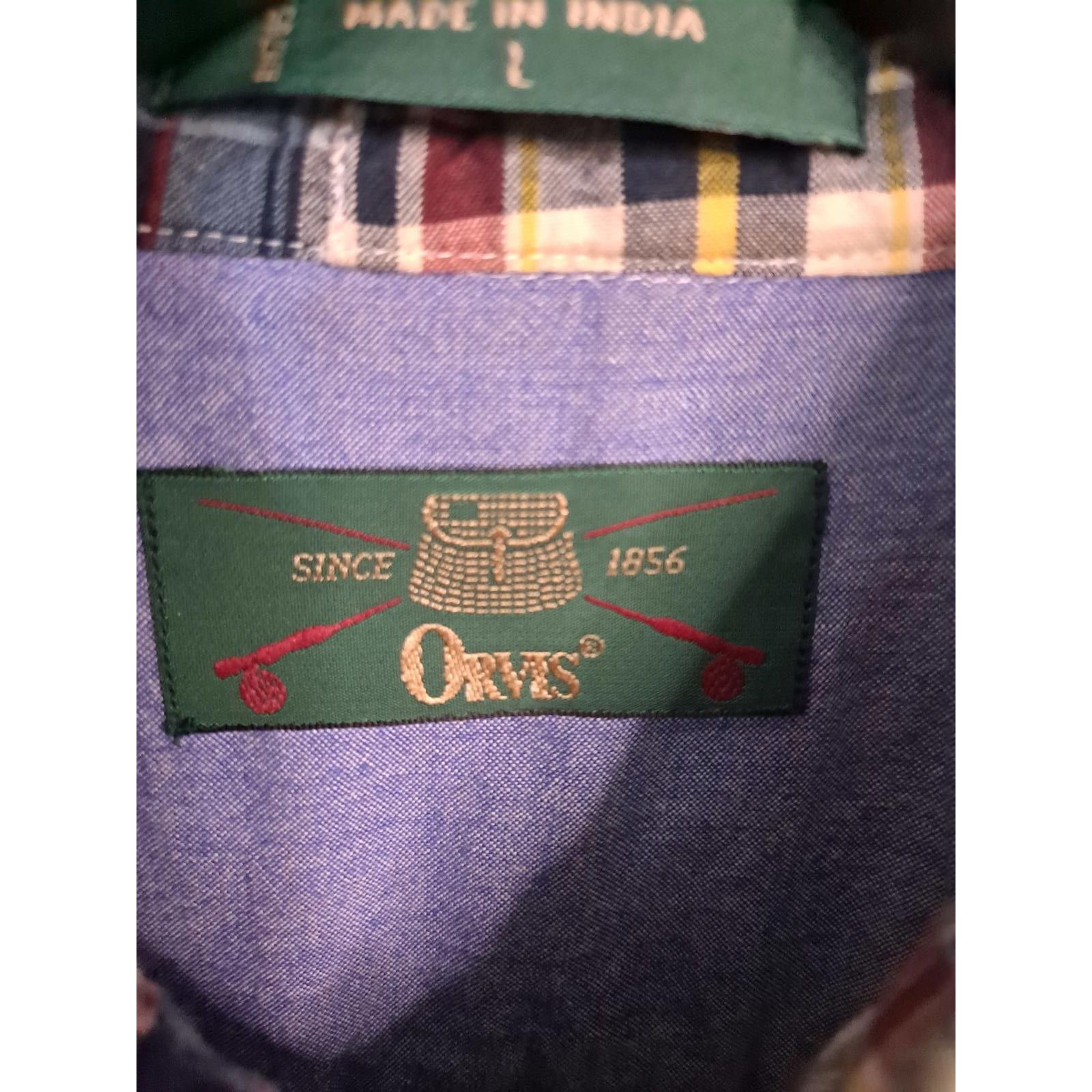 Orvis Orvis Patchwork 1/4 Button Shirt 100% Cotton Size Large Size US L / EU 52-54 / 3 - 4 Thumbnail