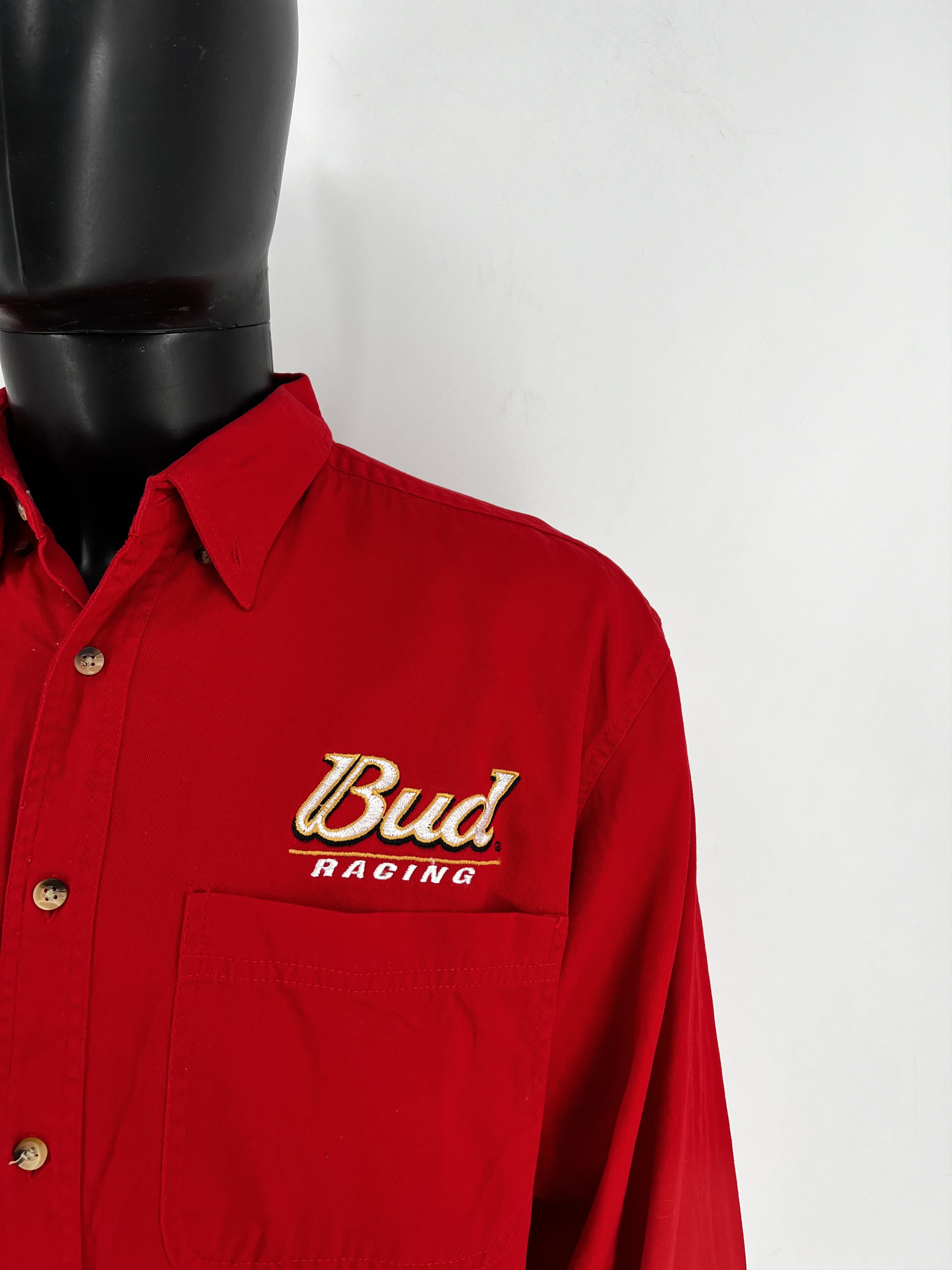 NASCAR Winners Circle Men’s Dale Jr. #8 Bud Racing Shirt Cotton Red Size US XL / EU 56 / 4 - 6 Thumbnail