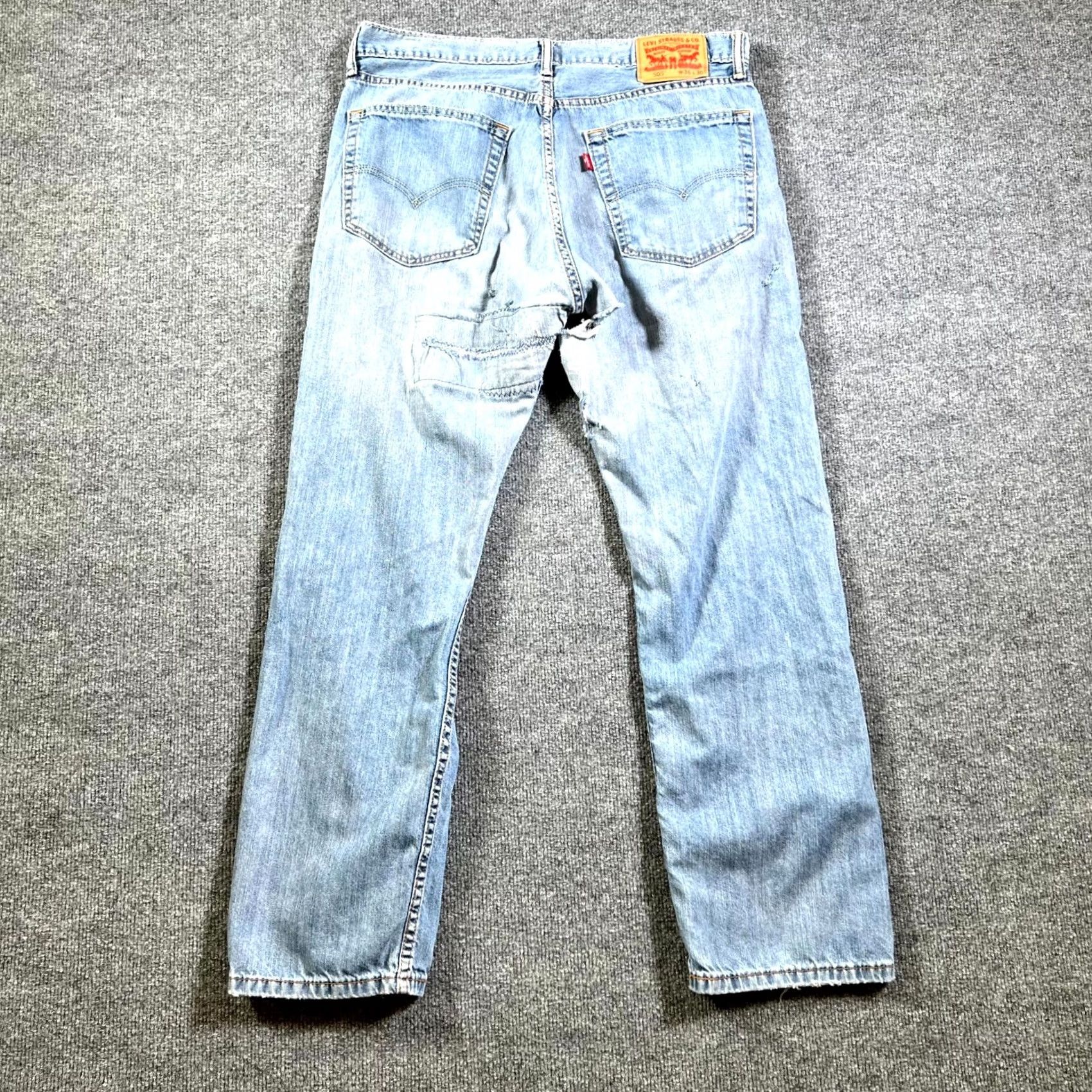 Levi's Levi's 505 Jeans Mens 36x30 Blue Denim Cotton Regular Fit Straight Leg Streetwear Shirt Size US 36 / EU 52 - 2 Thumbnail