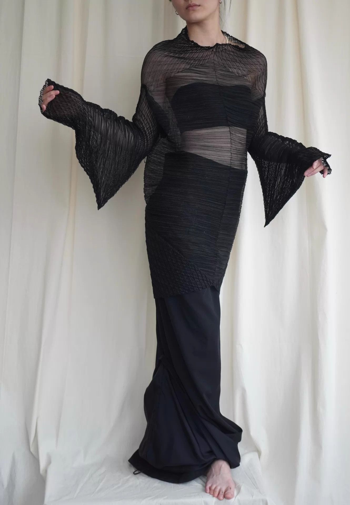 Comme des Garcons CDG 1991ss Convertible Fold Long Dress M (9/10) Size 27" / US 4 / IT 40 - 2 Thumbnail