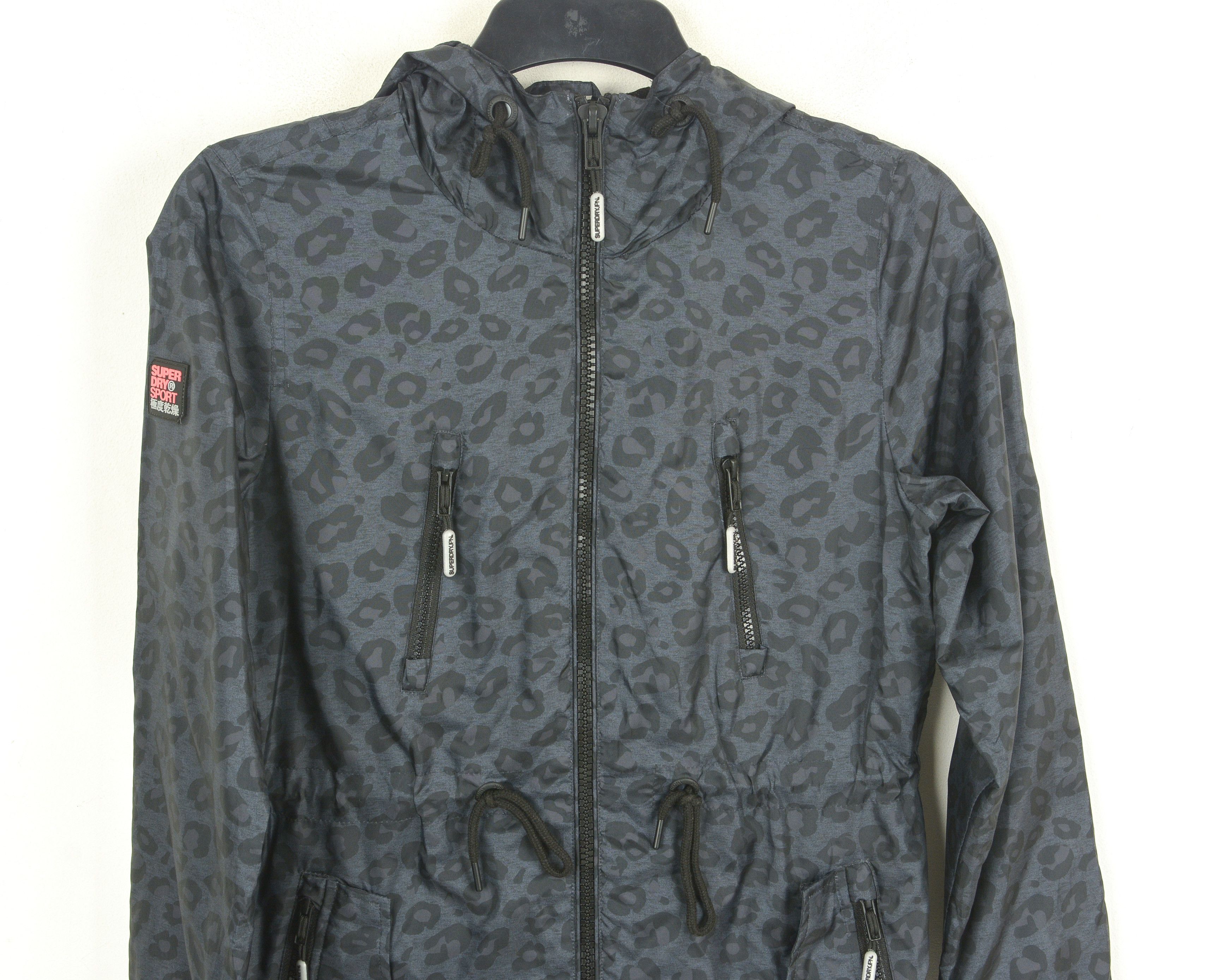 Superdry Sport Womens XS Jacket Coat Hooded Cheetah Windbreaker Size XS / US 0-2 / IT 36-38 - 2 Thumbnail