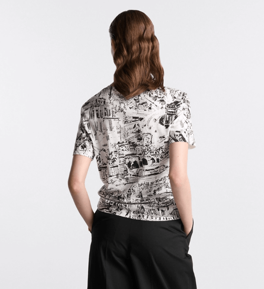 Dior o1w1db10925 443T09 T-Shirt in White/Black Size XS / US 0-2 / IT 36-38 - 4 Thumbnail