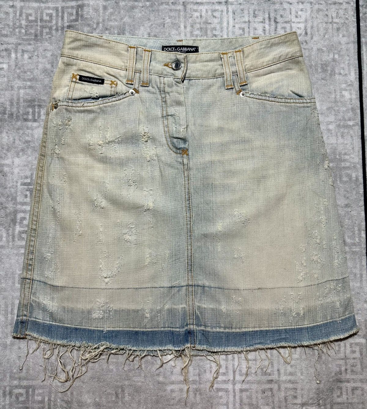 Dolce & Gabbana Dolce & Gabbana distressed-effect denim mini skirt Size 30" / US 8 / IT 44 - 1 Thumbnail