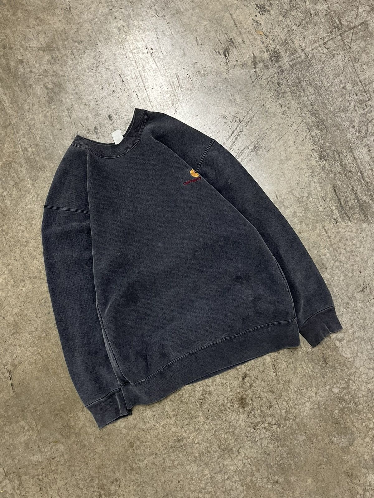 Carhartt Carhartt vintage faded black charcoal gray rugged wear crew Size US XL / EU 56 / 4 - 2 Thumbnail