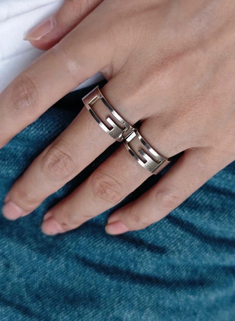 Gucci Gucci Silver Square G Hollow Ring 14 Size-2506 Size ONE SIZE - 7 Thumbnail