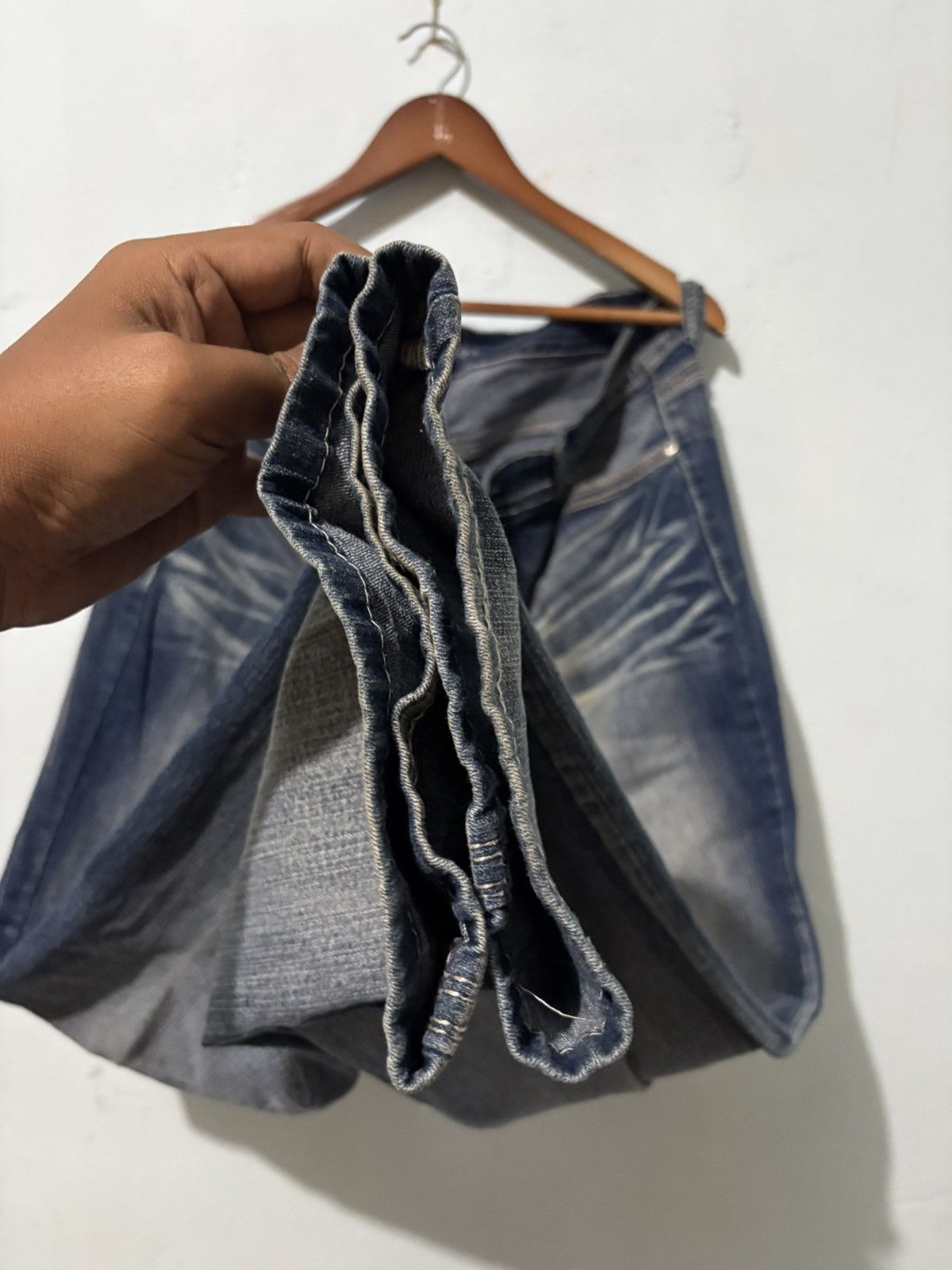 Japanese Brand Atiya Jeans Streetwear Low Flared Denim Jeans Size US 37 - 16 Thumbnail