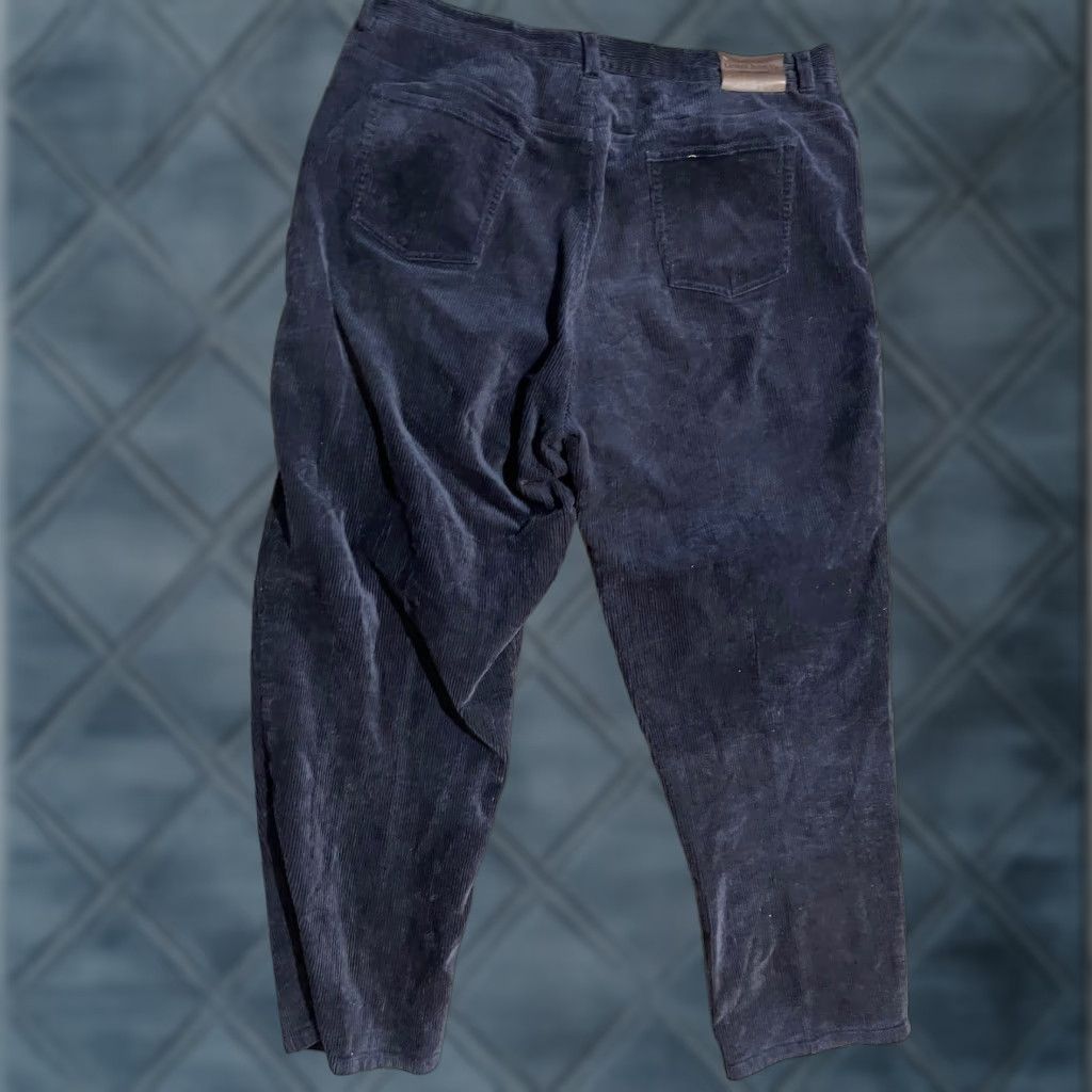 Ralph Lauren Lauren Ralph Lauren Womens 20W Navy Blue Corduroy Straight Leg Pants 100% Cotton Size 42" / US 20 - 1 Thumbnail