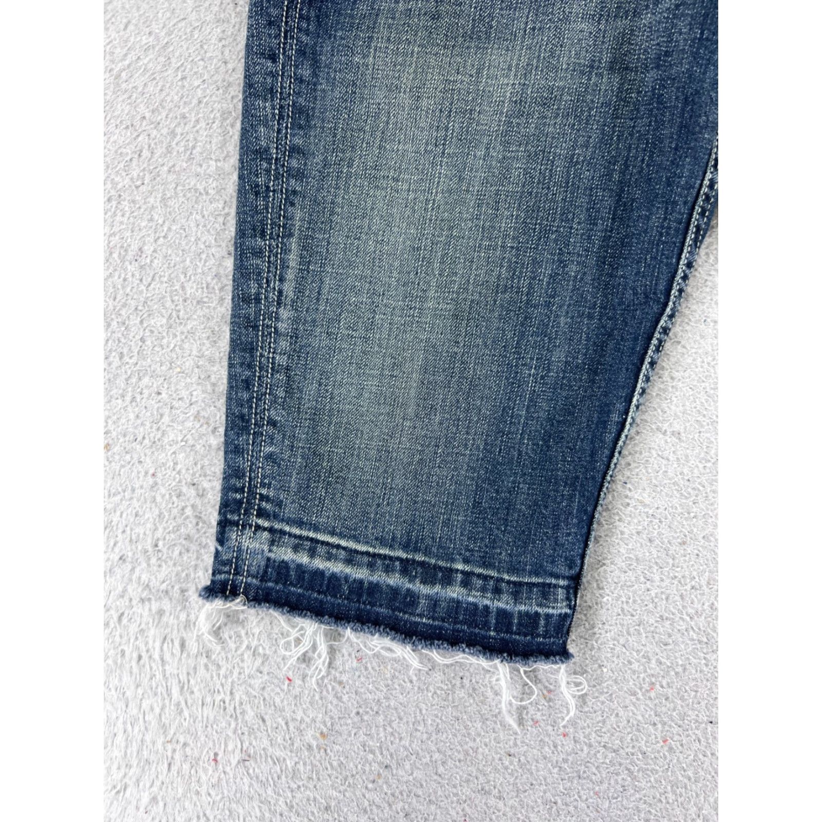 Miss Me Miss Me Denim Shorts Womens 29 Blue Cut-Off Distressed Embellished 12 Inseam Regular Fit Size 29" - 3 Thumbnail