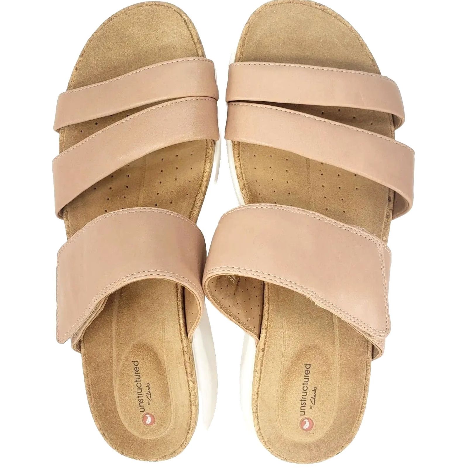 Clarks Clarks Unstructured Women's Slide Sandal Size 10 Pink Flesh Leather Wedge Slip On Shoes - Like New Pre-owned Mens? Womens? Size US 10 / IT 40 - 7 Thumbnail