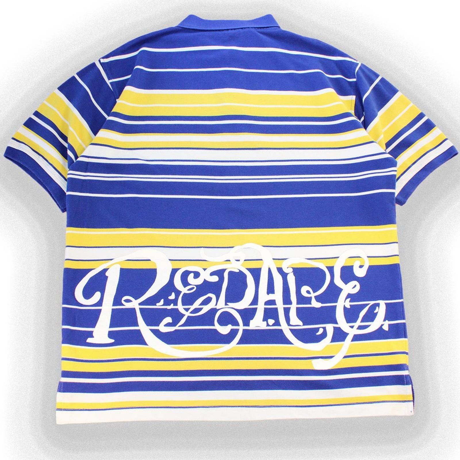 Vintage Vintage Y2K 2000's Red Ape Blue Yellow Striped Polo Size US L / EU 52-54 / 3 - 1 Thumbnail