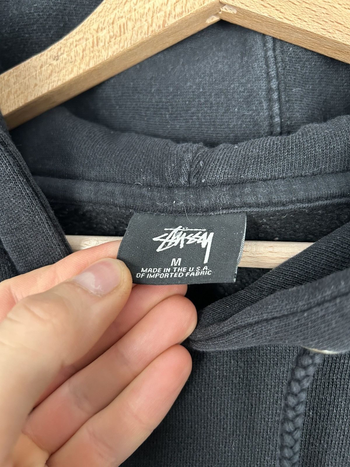 Stussy Stussy Made in USA Black Hoodie Streetwear Vintage Baggy Size US M / EU 48-50 / 2 - 6 Thumbnail