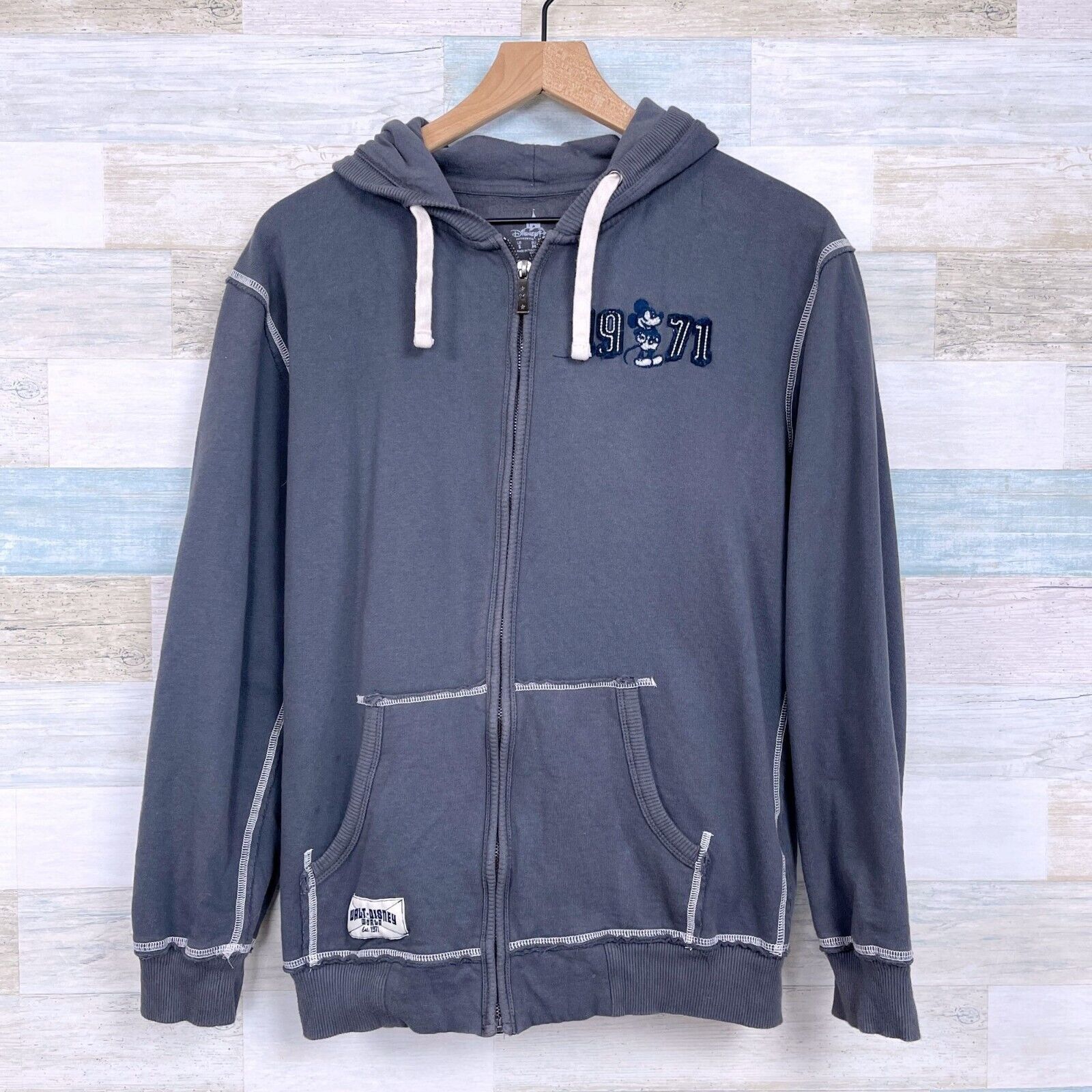 Disney Disney Parks 1971 Hooded Sweatshirt Gray Mens Small Size US S / EU 44-46 / 1 - 1 Thumbnail