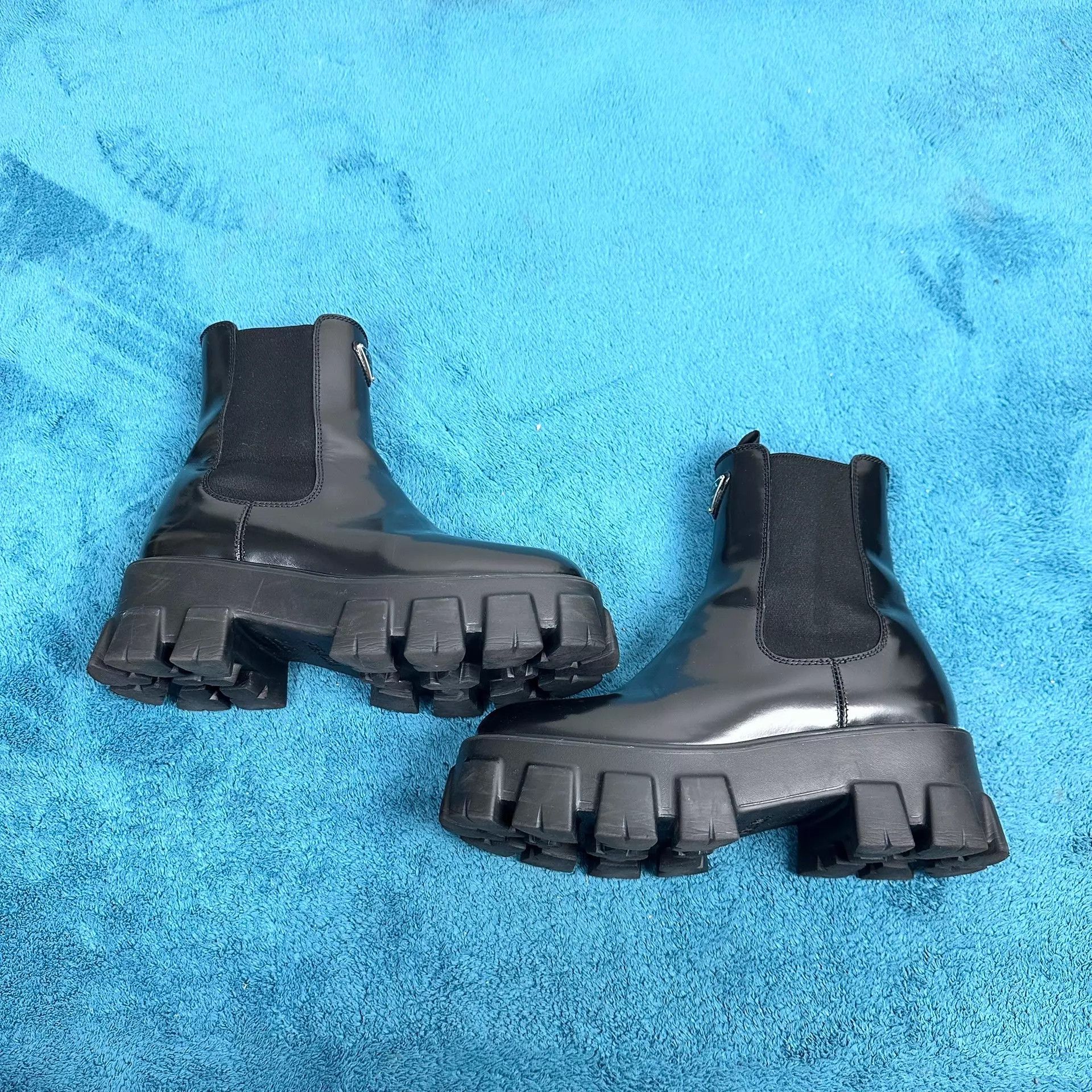 Prada Prada Monolith Leather Chelsea Boots Black New Accessories Size US 6.5 / IT 36.5 - 2 Thumbnail