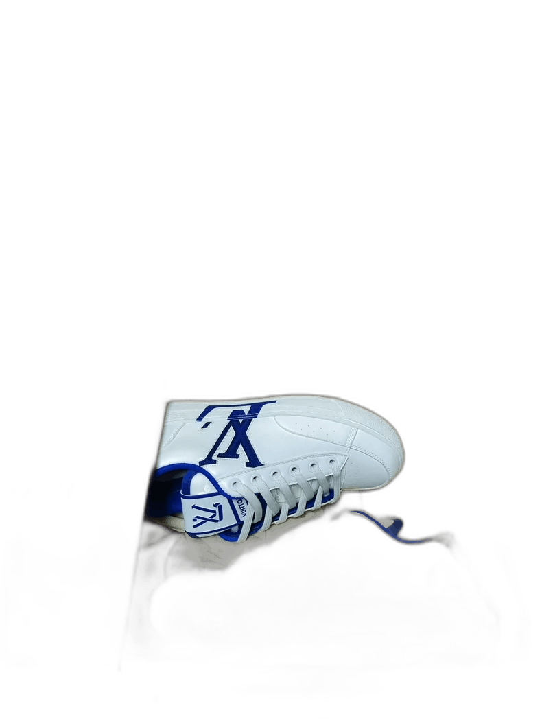 Louis Vuitton Louis Vuitton LV Women's LowTop Sneakers in White and Blue Size US 5 / IT 35 - 1 Thumbnail