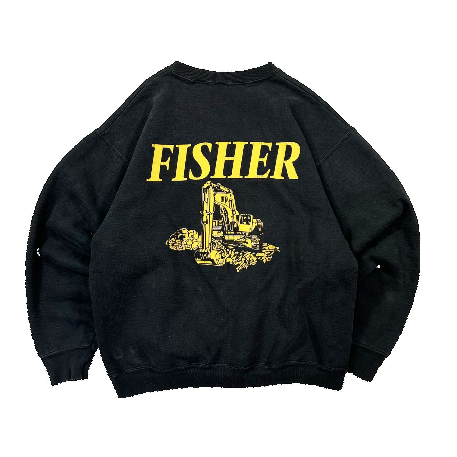 Vintage Vintage 90s Fruit of the Loom Fischer Big Print Excavation Size US L / EU 52-54 / 3 - 1 Thumbnail