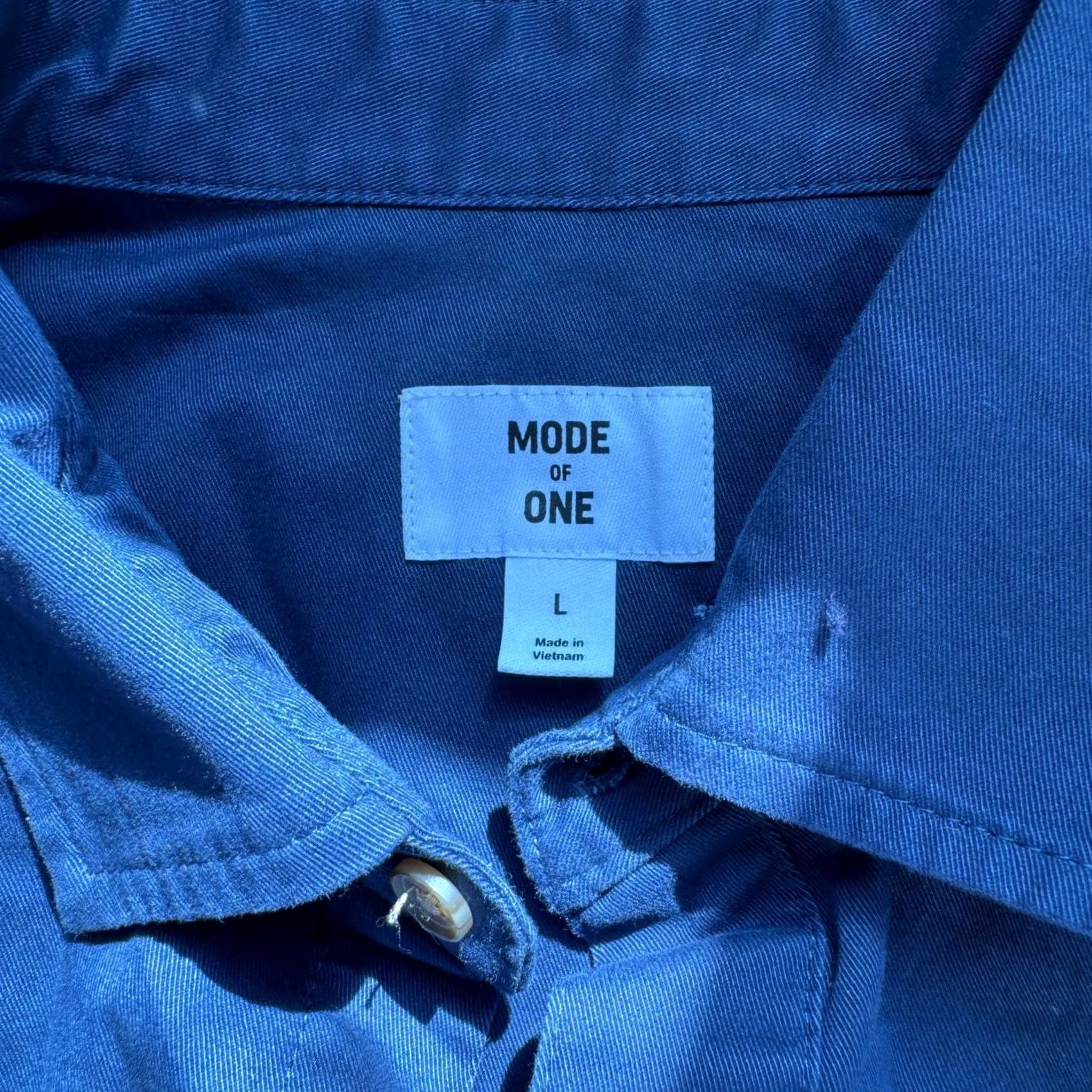 Vintage Mode of One Mens Button Down Shirt Caspian Waters Blue Large Relaxed Fit Twill Size US L / EU 52-54 / 3 - 3 Thumbnail