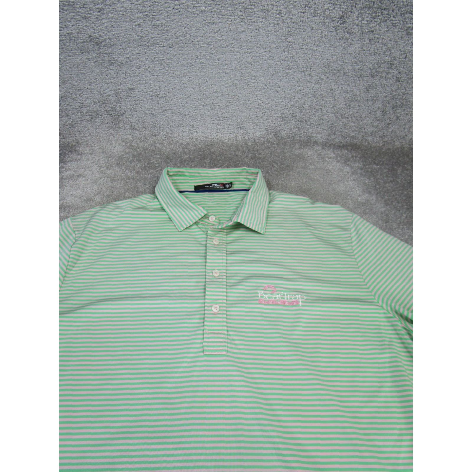RLX Ralph Lauren RLX Ralph Lauren Polo Shirt Mens XL Green Striped Stretch Golf Polo Size US XL / EU 56 / 4 - 2 Thumbnail