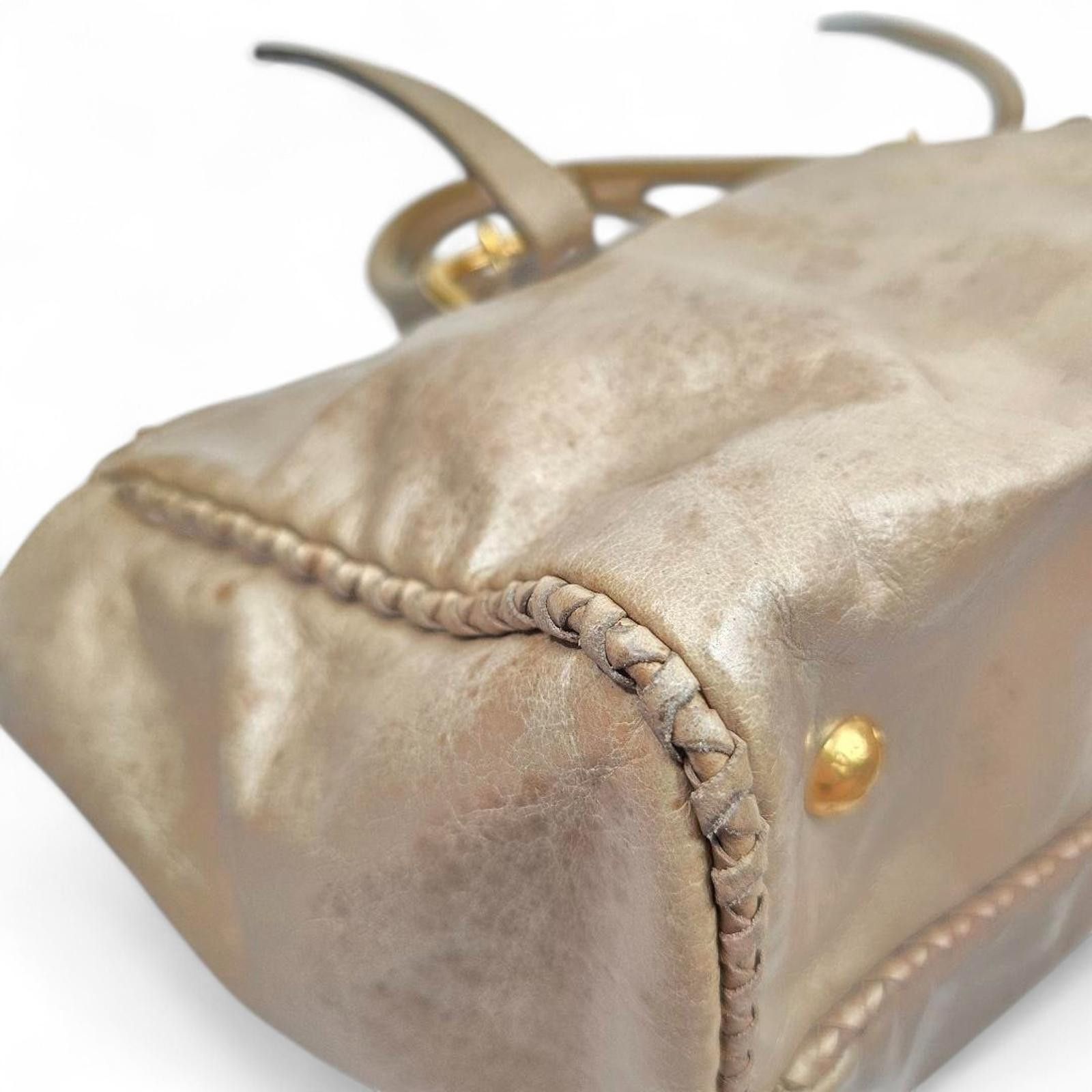 Prada Prada - Beige Leather Handbag with Detachable Strap Size ONE SIZE - 6 Thumbnail