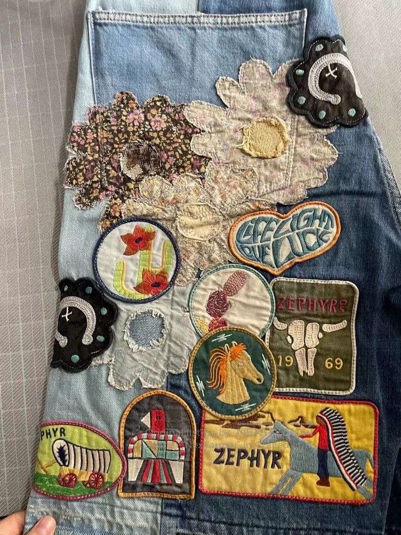 Kapital KAPITAL Embroidered Patchwork Denim Shorts. Size US 34 / EU 50 - 5 Thumbnail