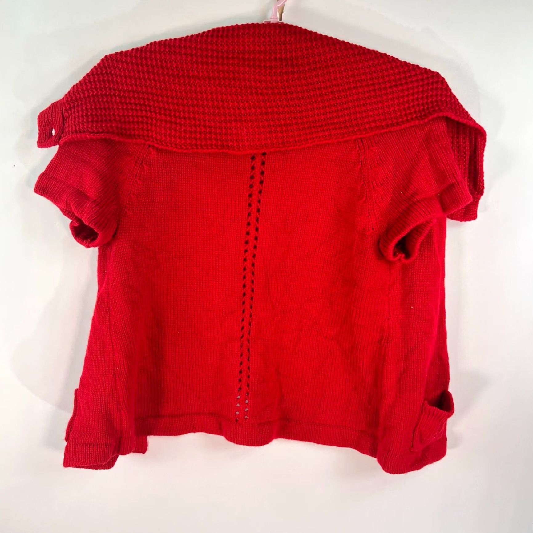 Vintage VINTAGE Artisan Cardigan Sweater Womens XL Red Open Cable Button 90s Theme Size XL / US 12-14 / IT 48-50 - 6 Thumbnail