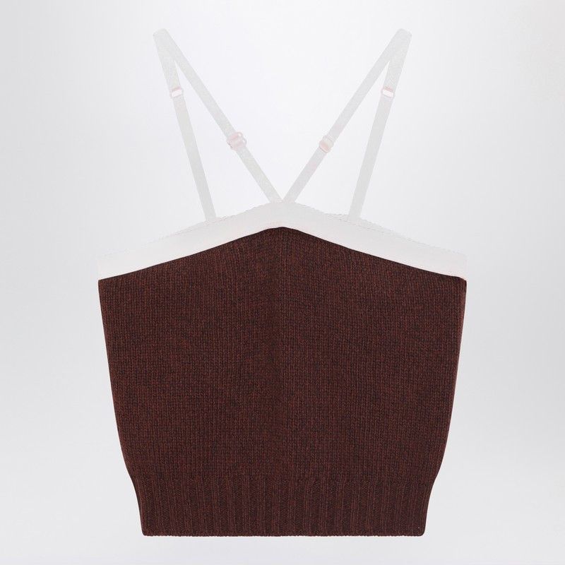 Prada Prada Top In Brown Wool And Cashmere Size M / US 6-8 / IT 42-44 - 1 Thumbnail