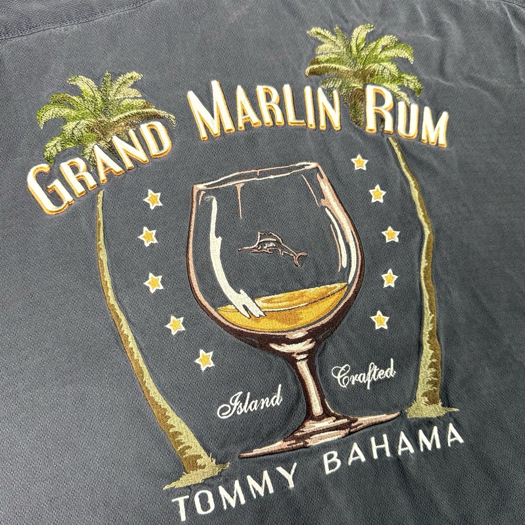 Tommy Bahama Tommy Bahama Shirt Mens XL Black Silk Short Sleeve Button-Up Embroidered Grand Marlin Rum Hawaiian Tropical Size US XL / EU 56 / 4 - 3 Thumbnail