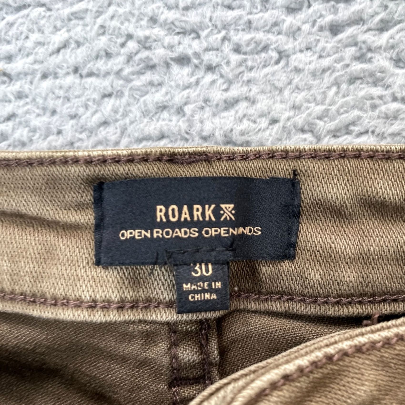Roark Roark Jeans Mens 30 Brown Straight Leg Logo Cotton Stretch Workwear Classic Size US 30 / EU 46 - 3 Thumbnail