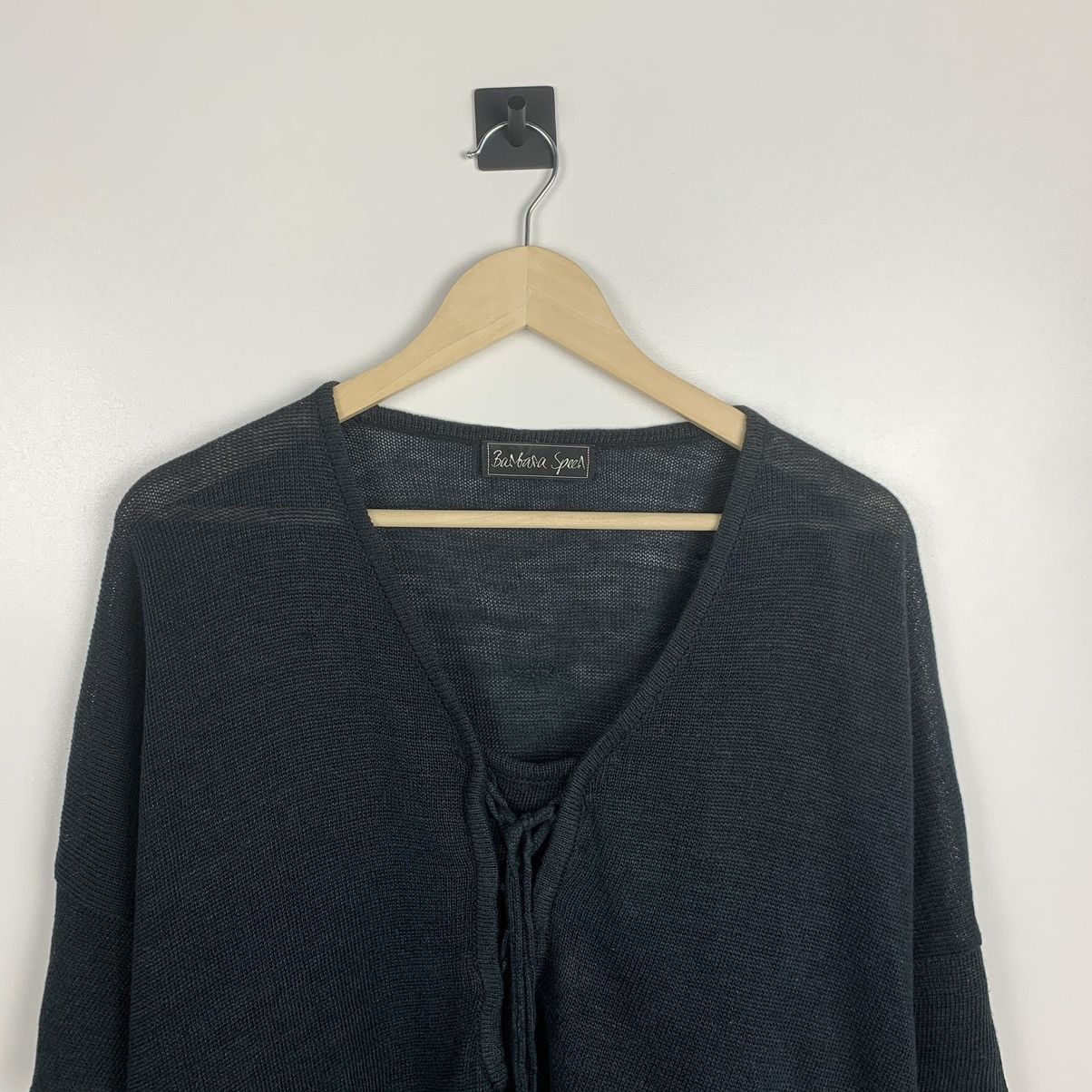 Other Barbara Speer Knit Linen Cardigan Black Short Sleeve Size XS / US 0-2 / IT 36-38 - 2 Thumbnail