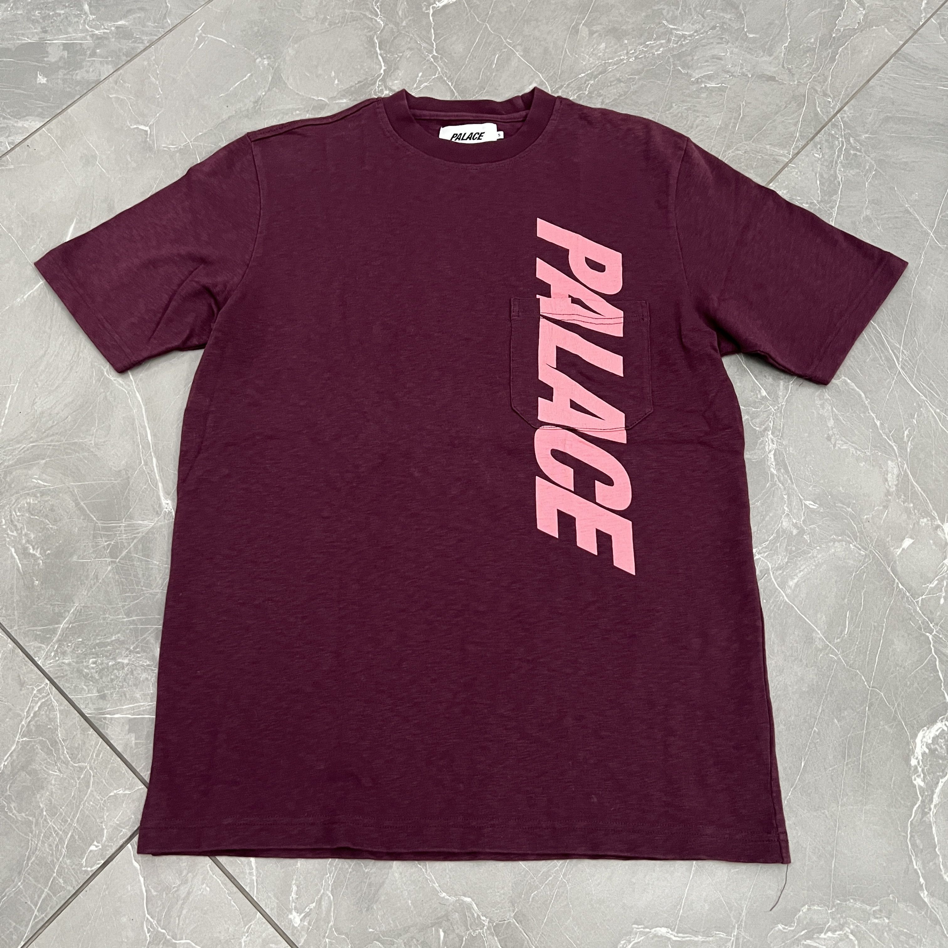 Palace Palace P-Sub Pocket Burgundy Tee Diagonal Logo SS21 Size US S / EU 44-46 / 1 - 1 Thumbnail
