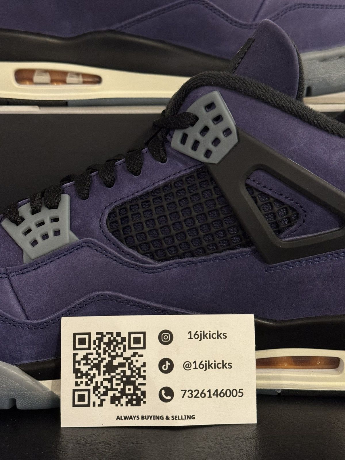 Jordan Brand Nike Air Jordan 4 Lakers Lakeshow Imperial Purple Size 13 Size US 13 / EU 46 - 2 Thumbnail