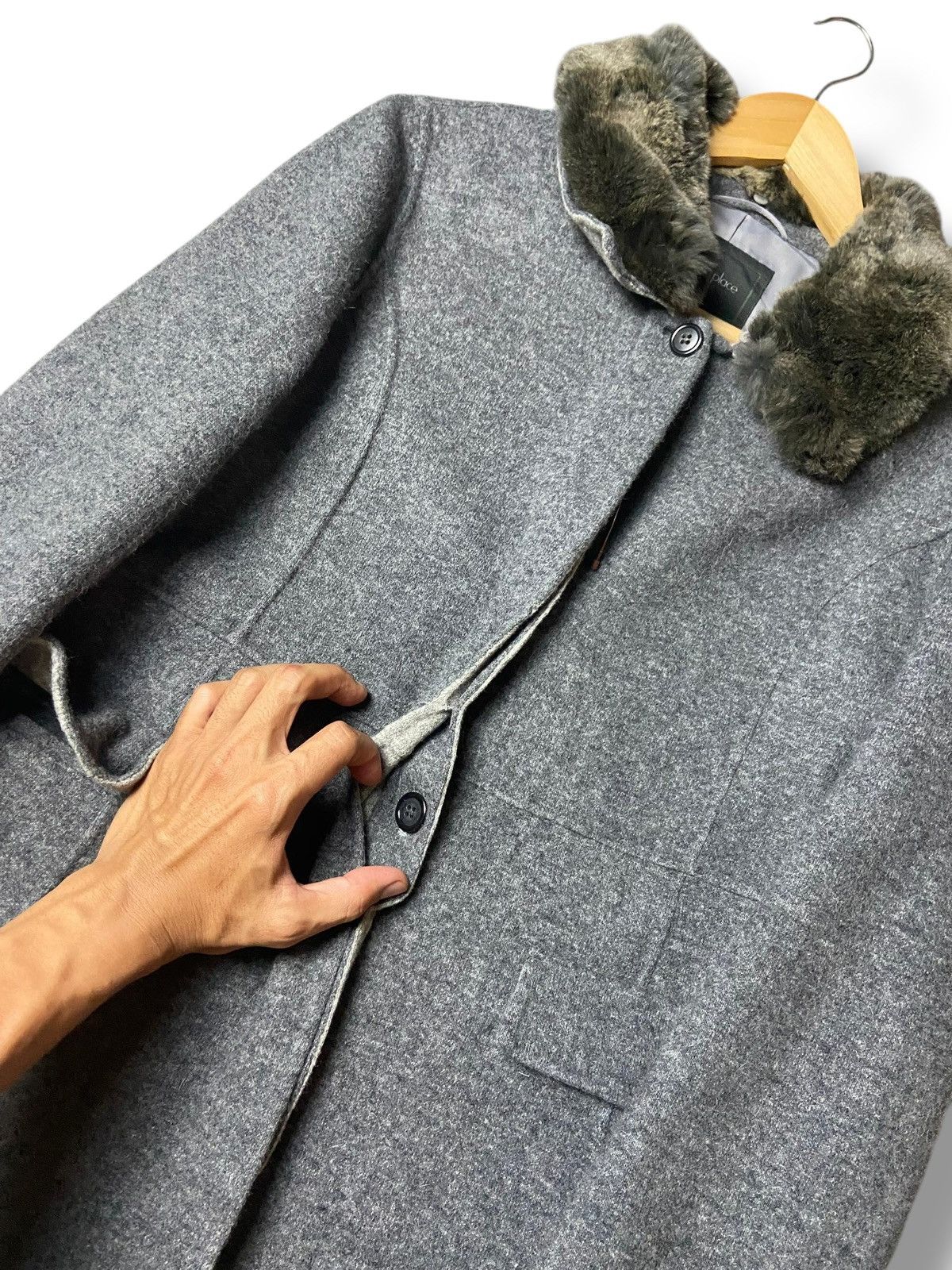 Designer × Japanese Brand × Vintage PEYTON PLACE Brand Fur Collared Long Coat (127) Size US XXS / EU 40 - 4 Thumbnail