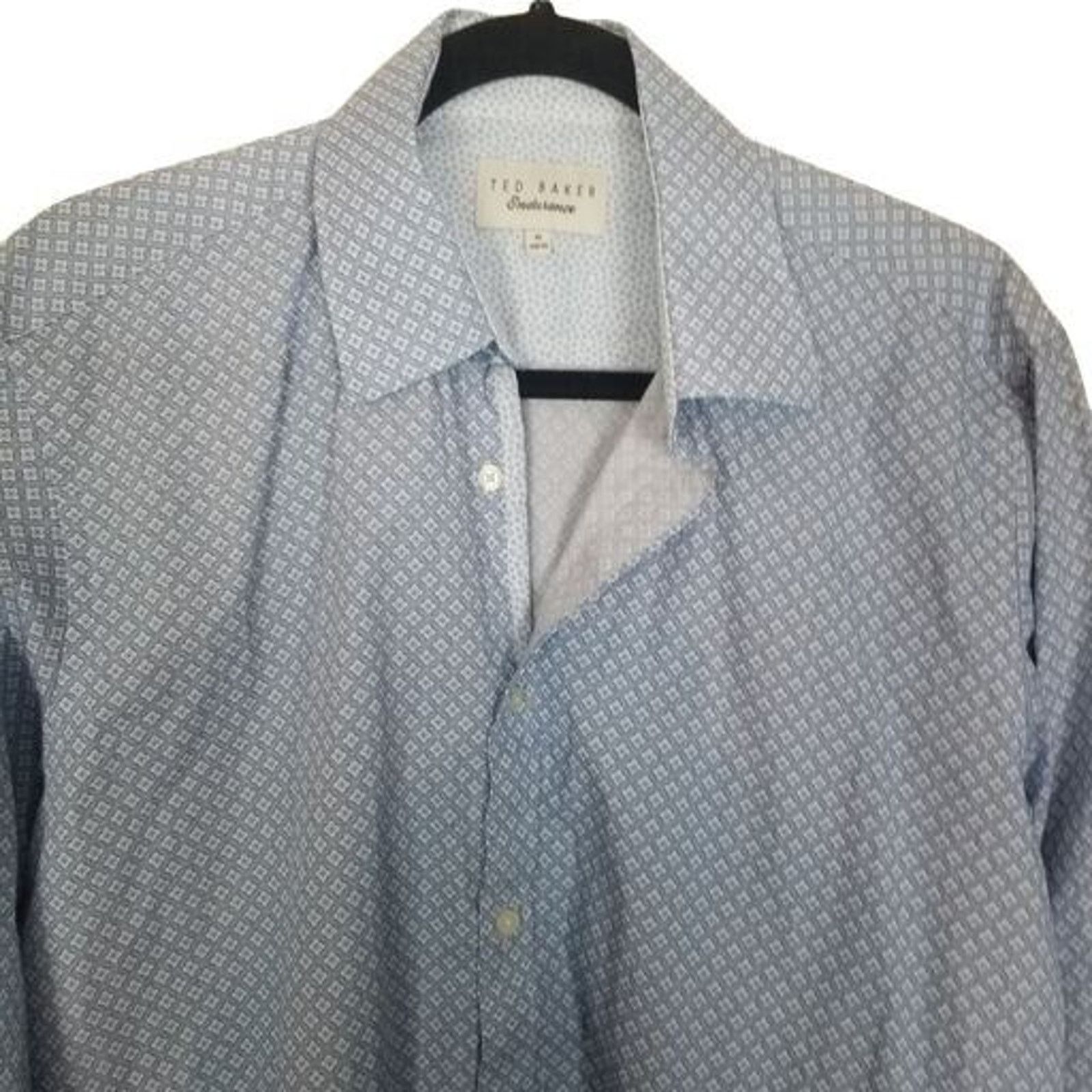 Ted Baker Ted Baker Endurance Mens Geometric Dress Shirt Size 34/35 Size US L / EU 52-54 / 3 - 2 Thumbnail