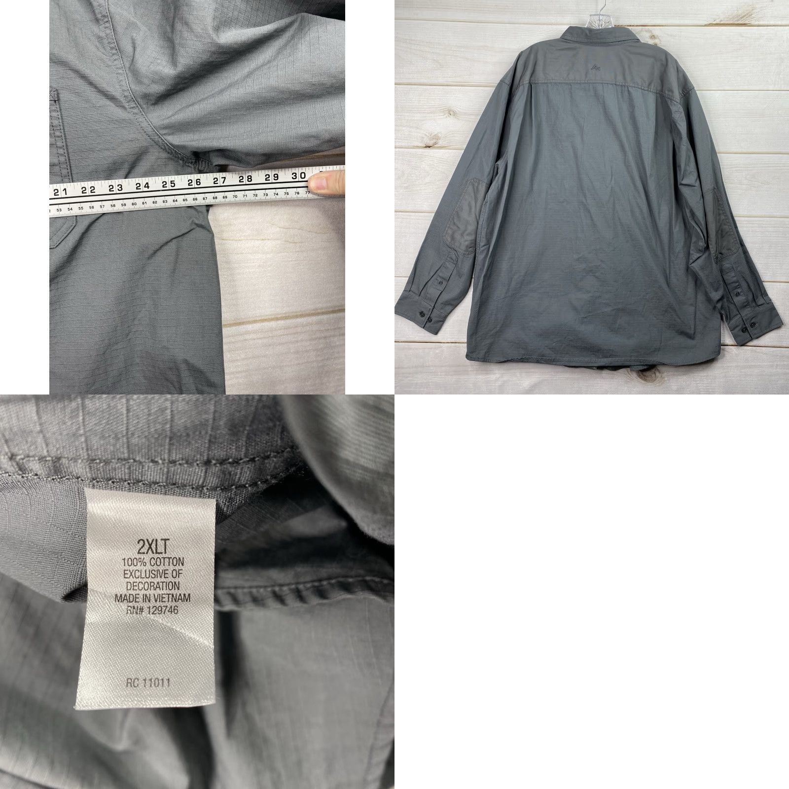 Vintage Ridgecut Toughwear Mens Shirt 2XLT Gray Ripstop Reinforced Elbow Tactical Button Size US XXL / EU 58 / 5 - 8 Thumbnail