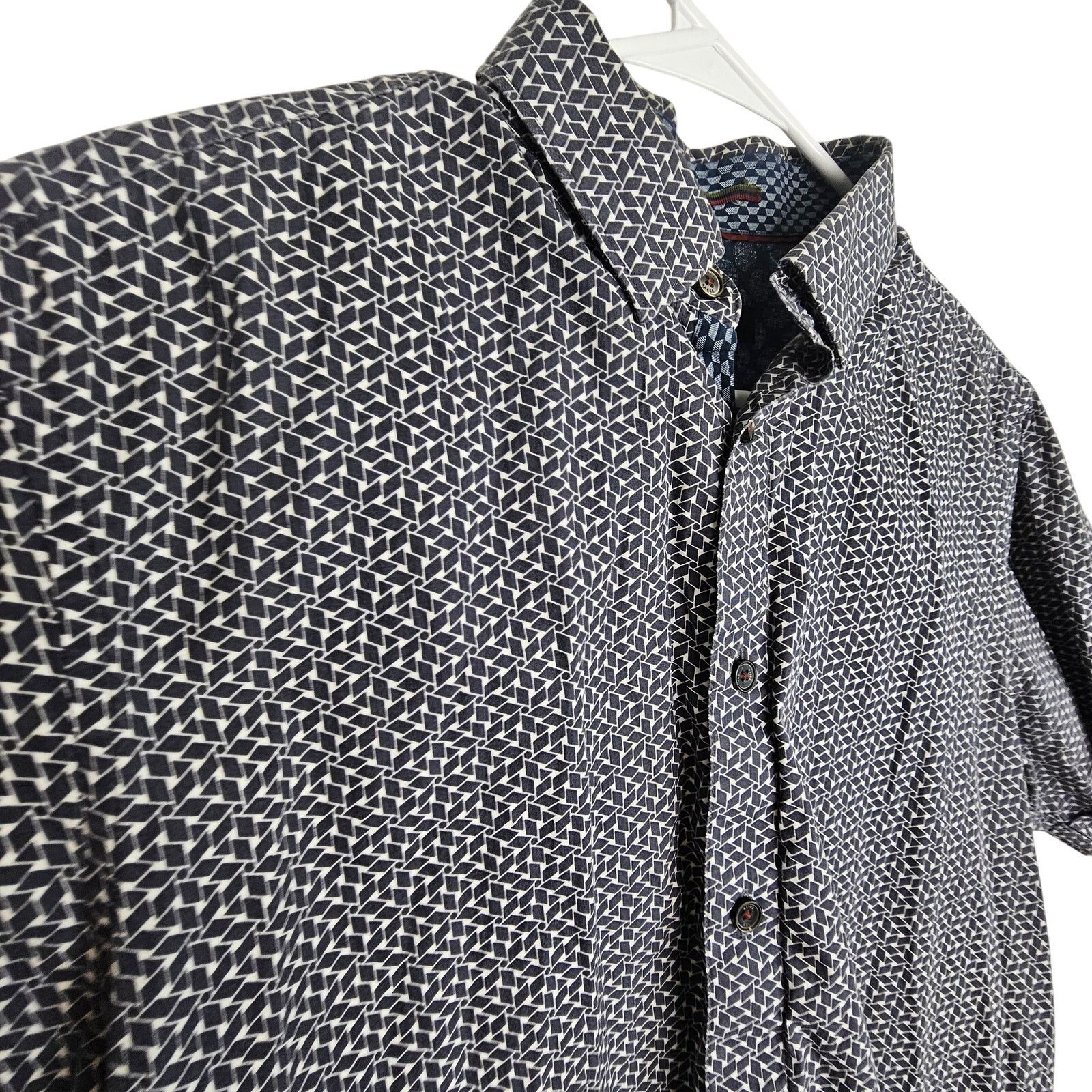 Ted Baker Ted Baker Mens Geometric Button Shirt Sz M Designer Preppy Size US M / EU 48-50 / 2 - 5 Thumbnail