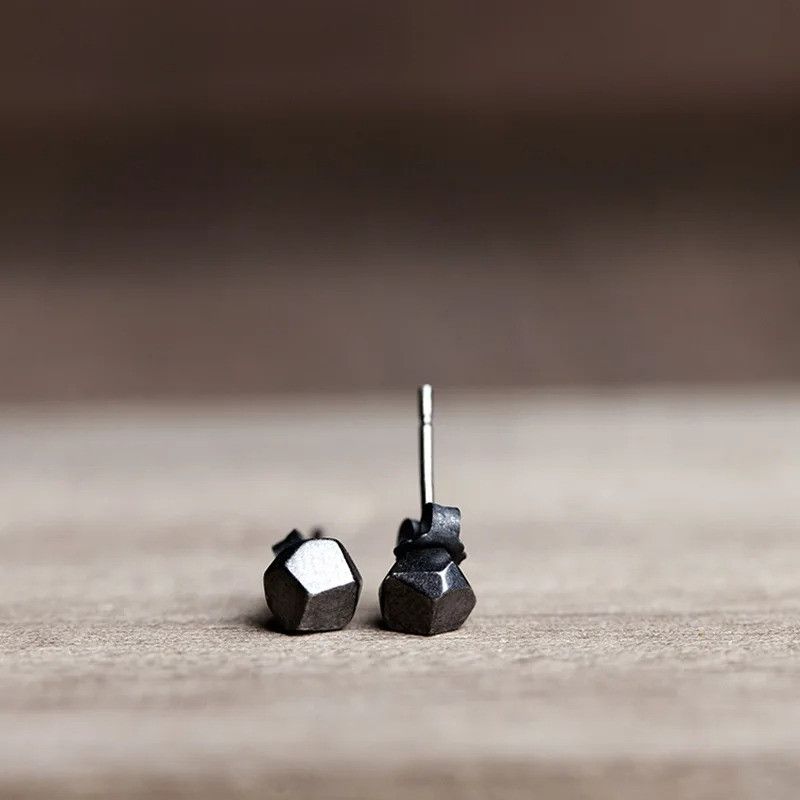 Jewelry Geometric Shape Stud Earrings 925 Sterling Silver Ear Gift Size ONE SIZE - 3 Thumbnail