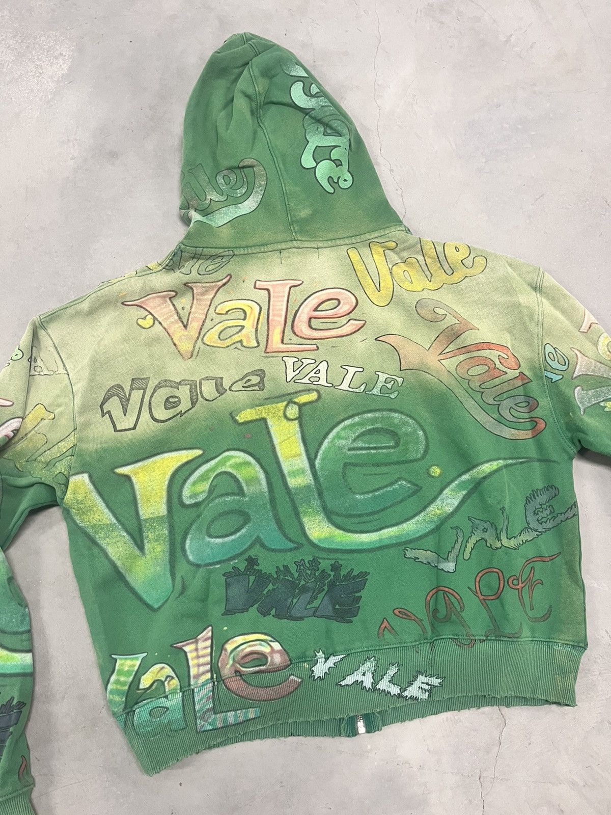 Vale Vale Forever Valley Dreams Green Spearmint Zip Up Hoodie New