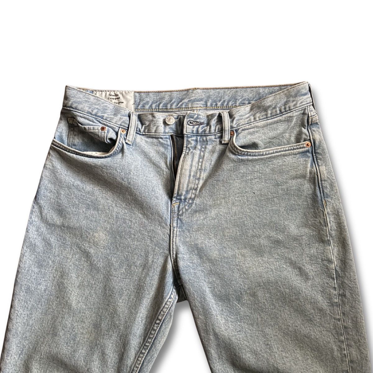 H&M Slim Fit Cropped 33X32 H & M Mens Denim Light Wash Jeans Size US 33 - 2 Thumbnail