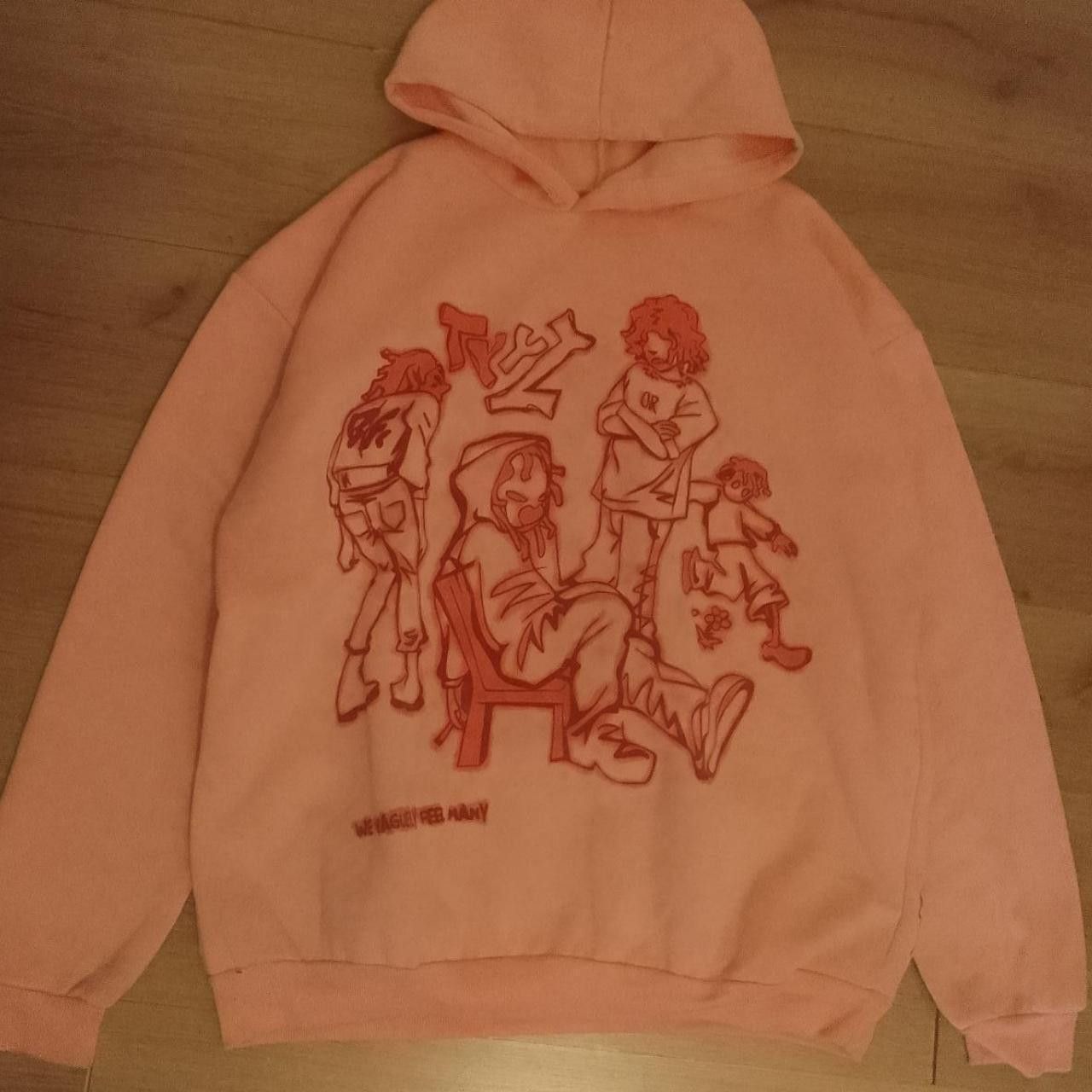 Other Baggy Pink Y2k Graffiti Hoodie Unisex Size L / US 10 / IT 46 - 1 Thumbnail