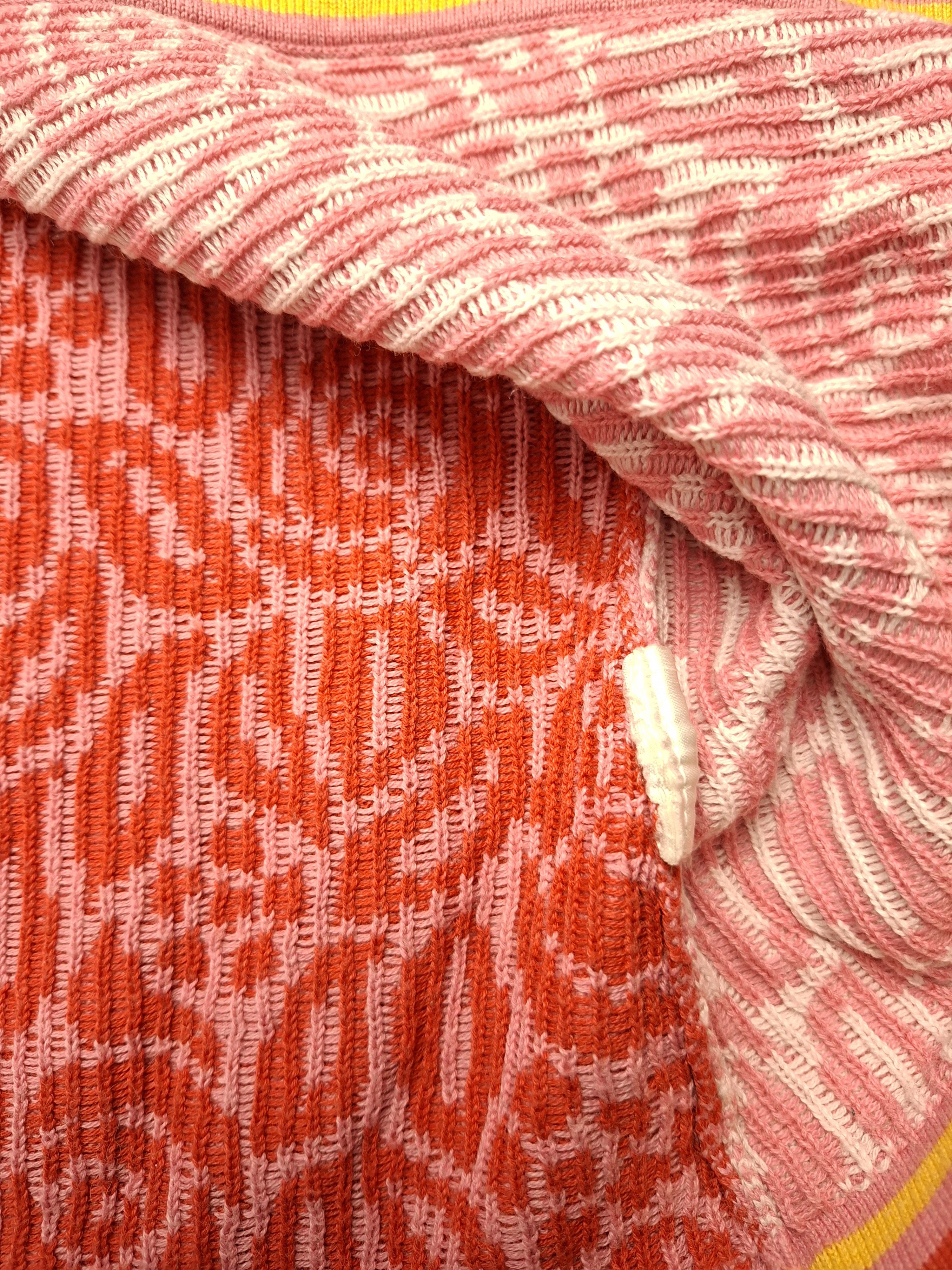 Oilily Oilily Floral Knit Cardigan Size L Pink Rose Stripe Size L / US 10 / IT 46 - 9 Thumbnail