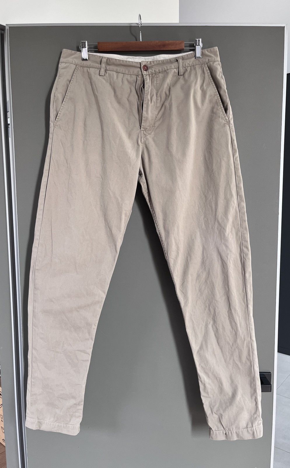 Universal Works Universal Works Beige Slim Chino Pants Size US 34 / EU 50 - 1 Thumbnail