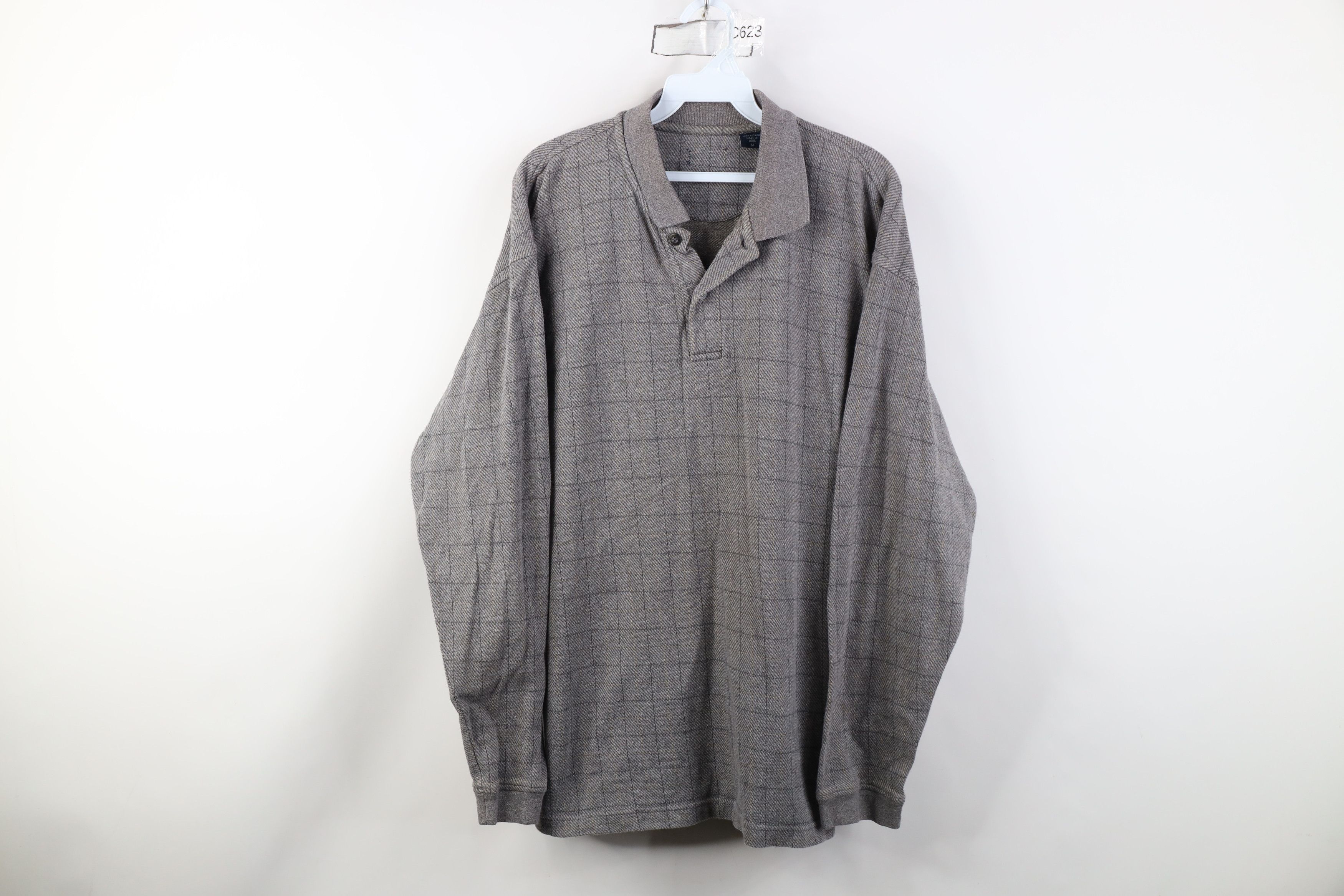 Vintage Vintage 90s Streetwear Heavy Long Sleeve Rugby Polo Plaid Size US M / EU 48-50 / 2 - 1 Thumbnail