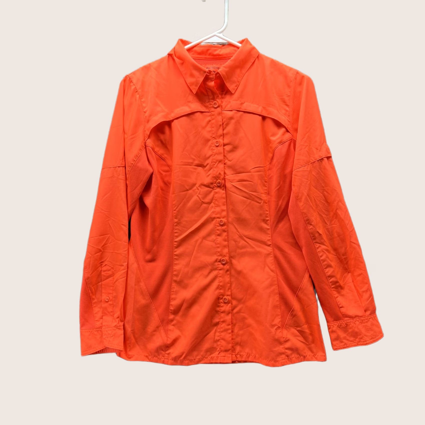 Vintage VINTAGE Reel Legends Shirt Women Small Orange Button-Down Casual Polyester Size S / US 4 / IT 40 - 1 Thumbnail