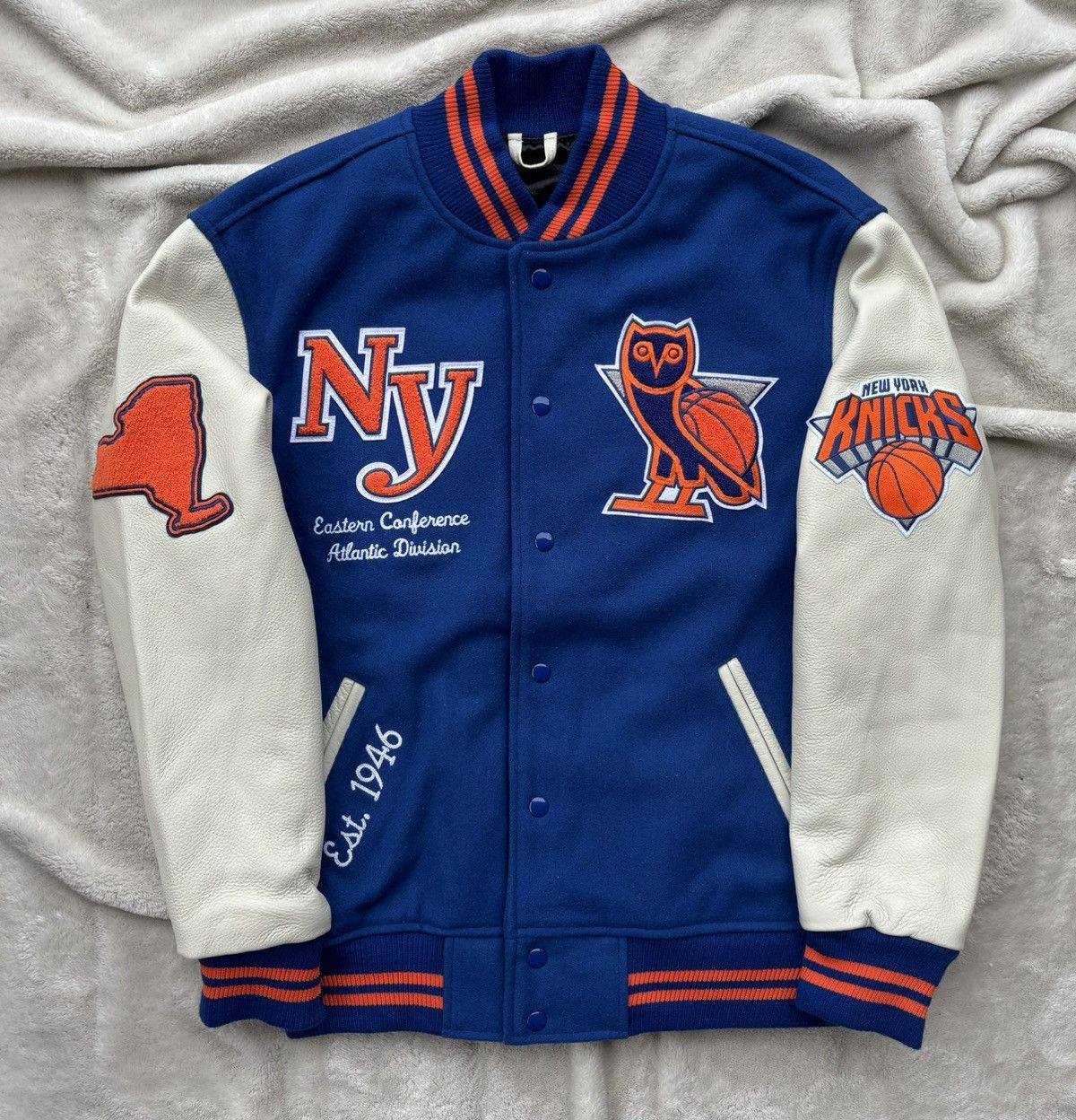 OVO x NBA New York Knicks Varsity Jacket