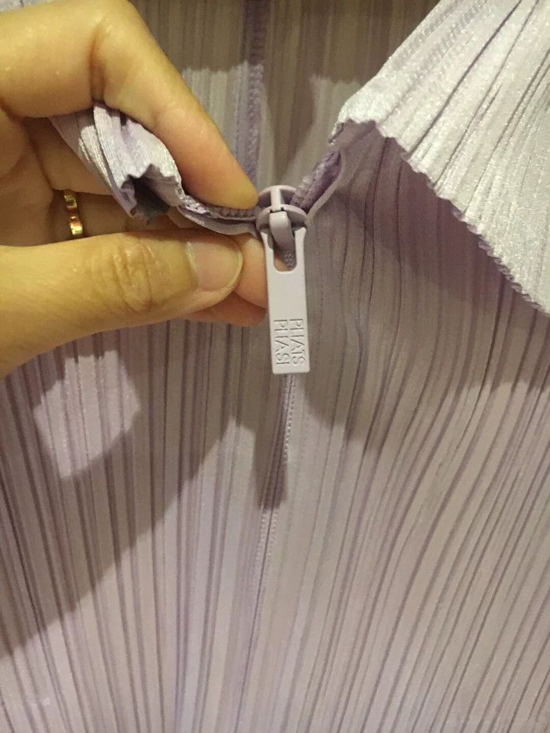 Issey Miyake Issey Miyake size:3 A light purple pleated zipper cardigan Size S / US 4 / IT 40 - 5 Thumbnail