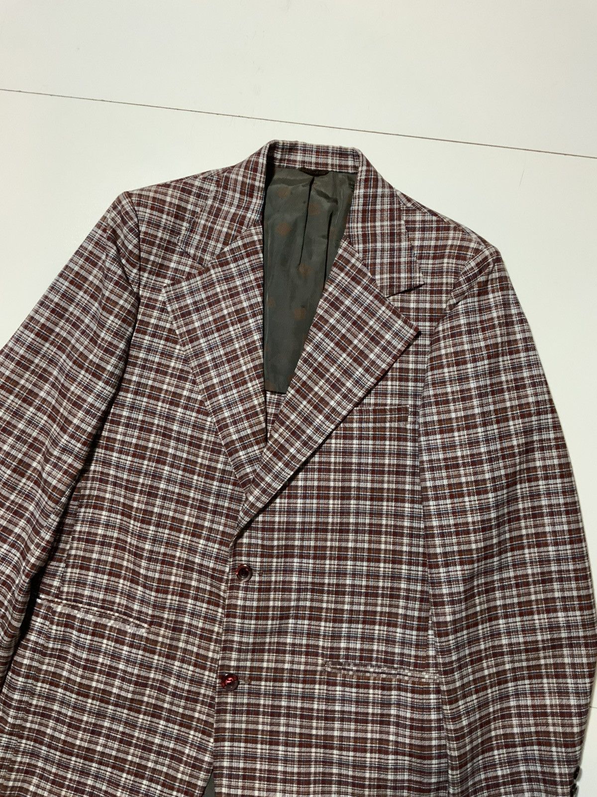 Vintage VTG 70s Towncraft JcPenney Polyester Plaid Blazer Jacket Size 40L - 4 Thumbnail