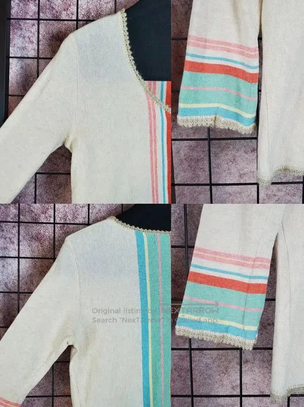Burberry Burberry Summer Beige Cotton Striped Knit Top. Size M / US 6-8 / IT 42-44 - 7 Thumbnail